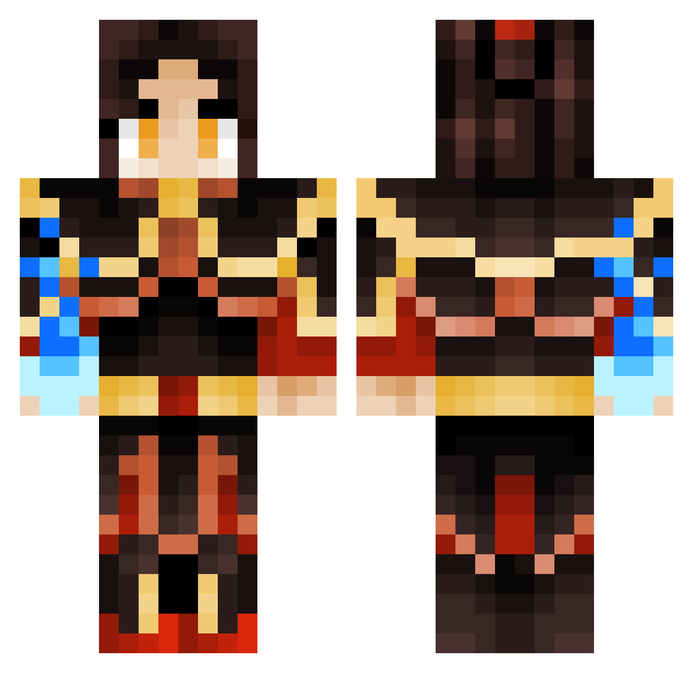 Aleksuu Minecraft skin, front and back view