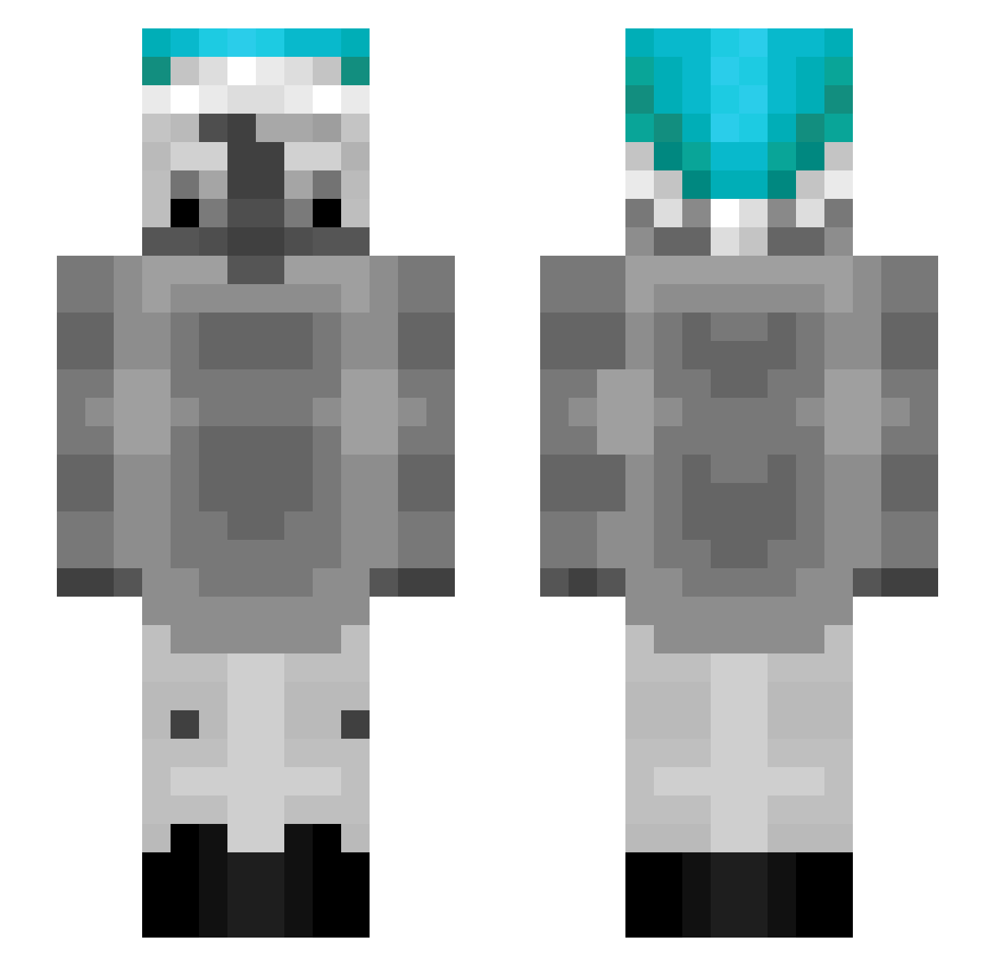Andry1210 Minecraft skin, front and back view