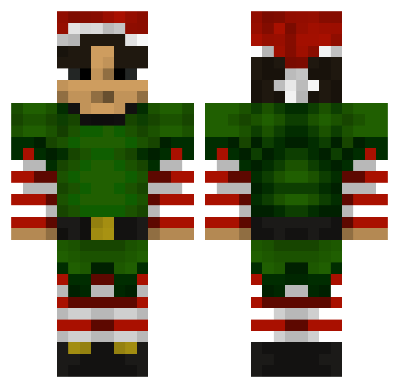 FinestRadiation Minecraft skin, front and back view