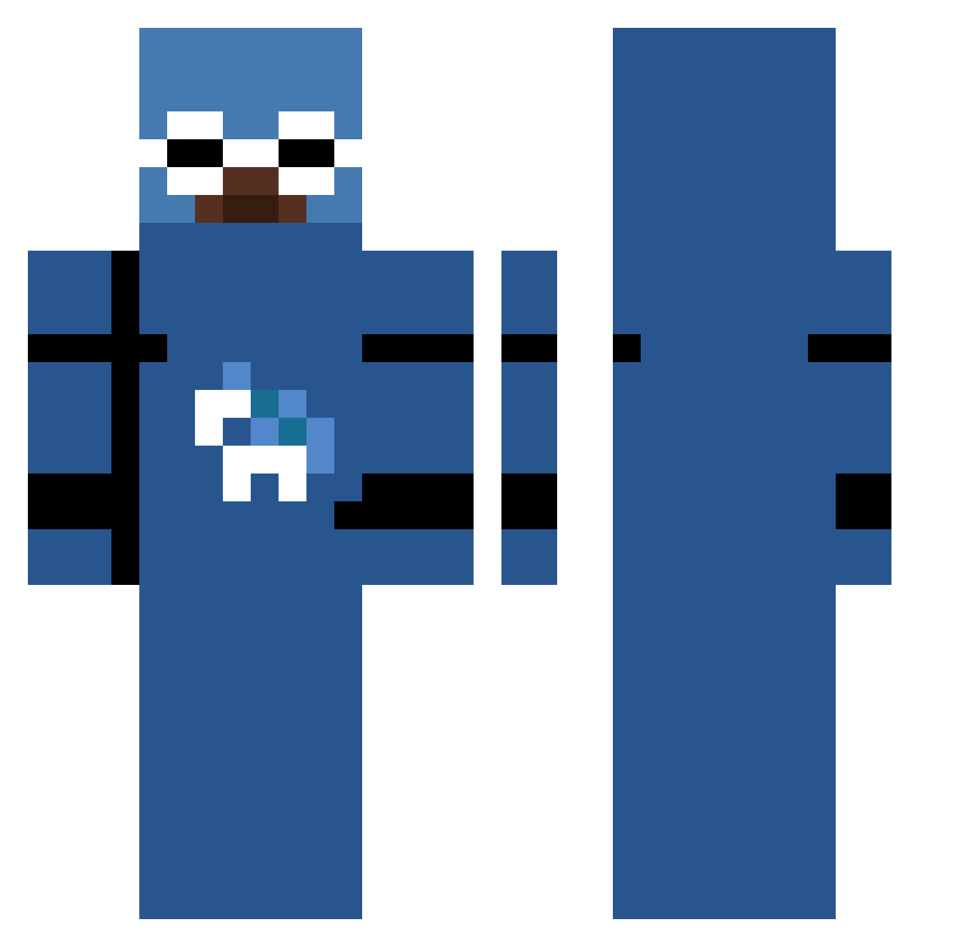 YeatIDGF Minecraft skin, front and back view