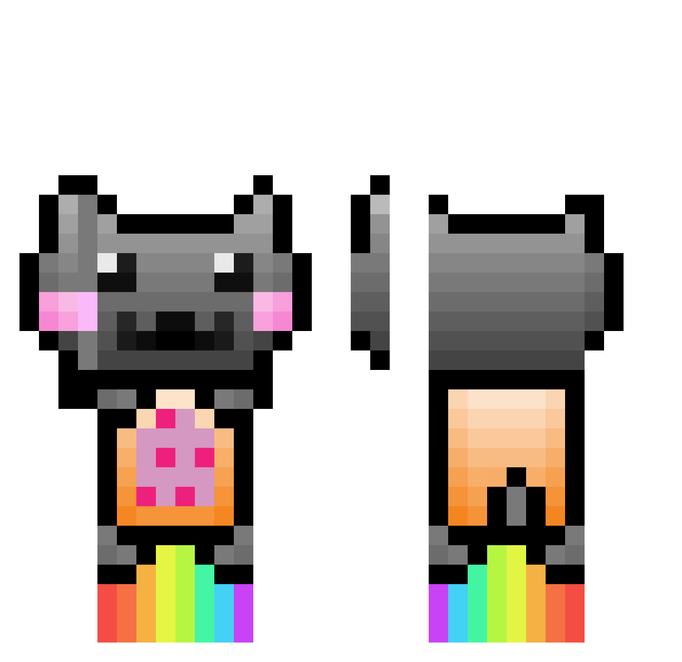 toreutic Minecraft skin, front and back view