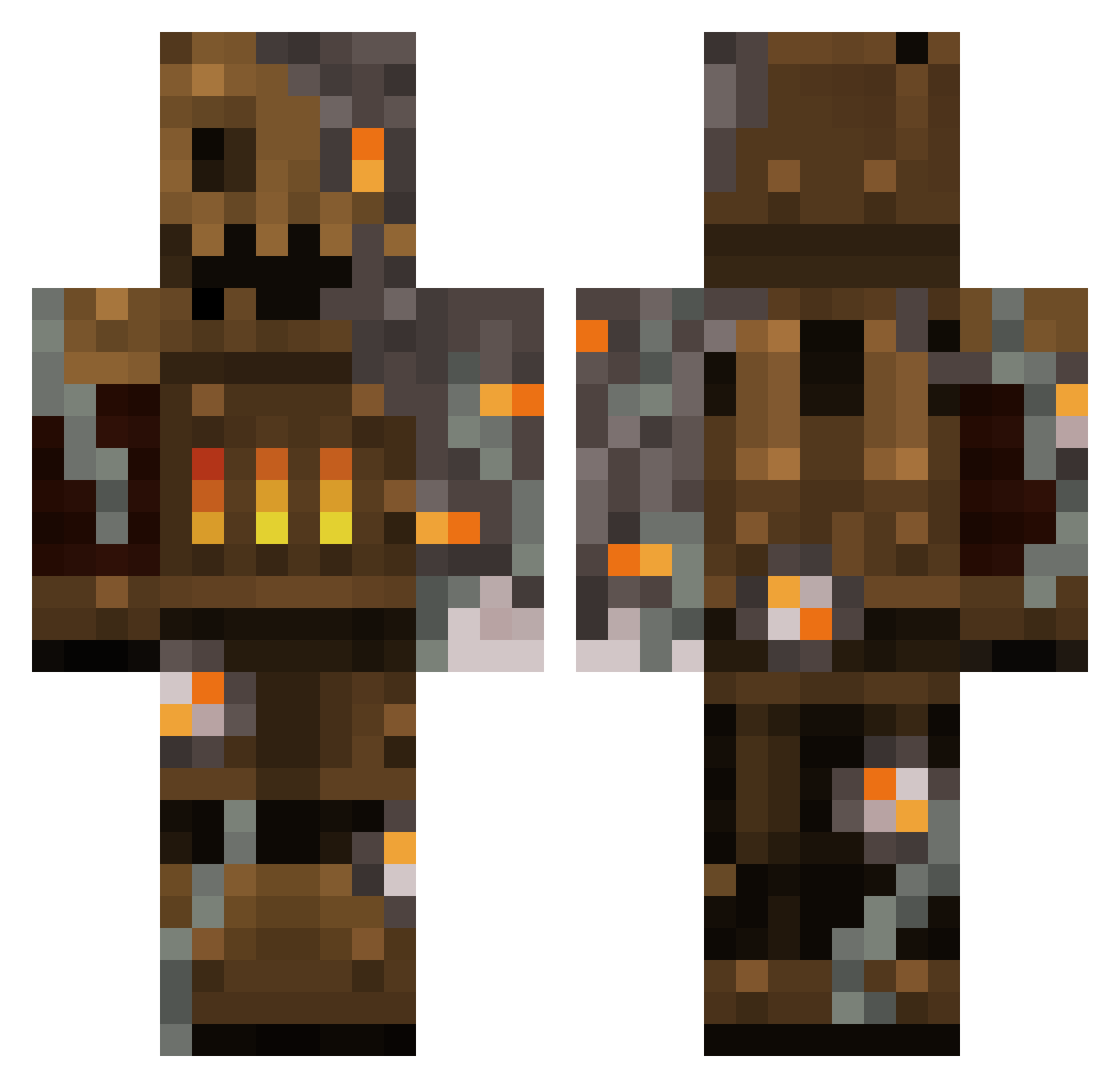 Arturrod123 Minecraft skin, front and back view