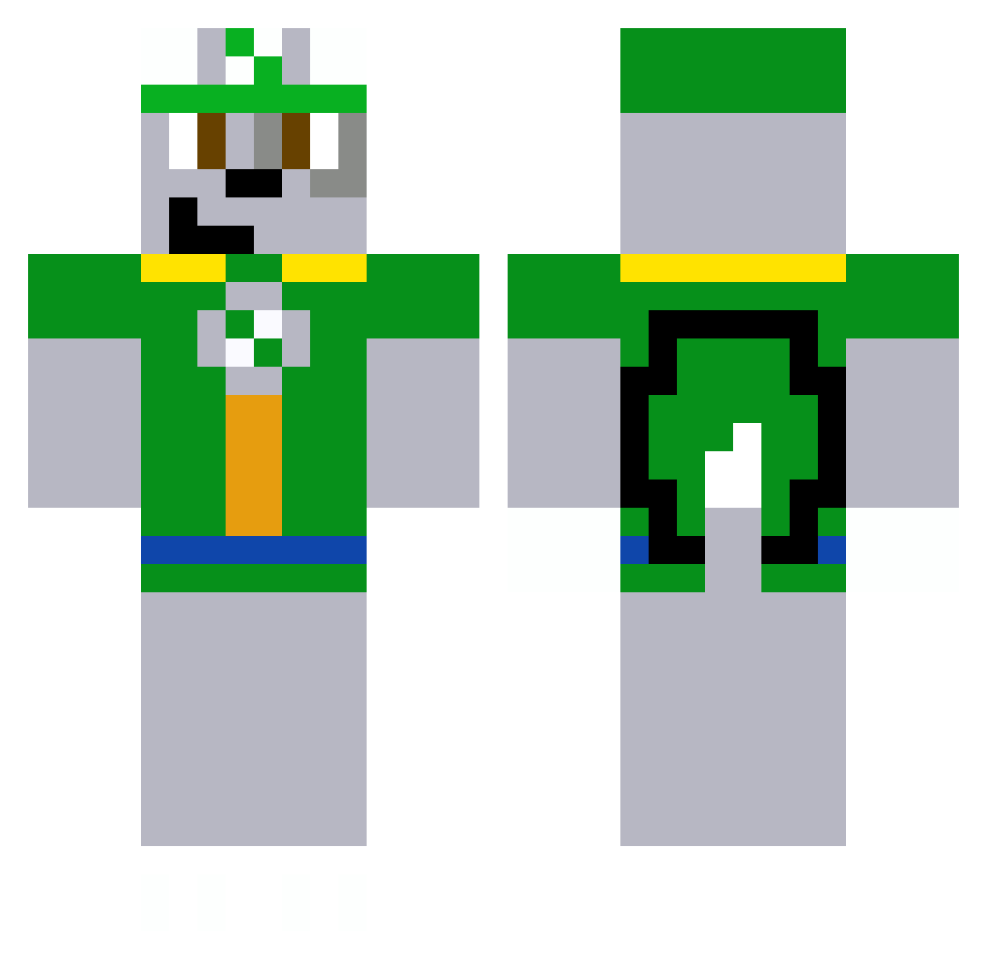 IconicsYT Minecraft skin, front and back view
