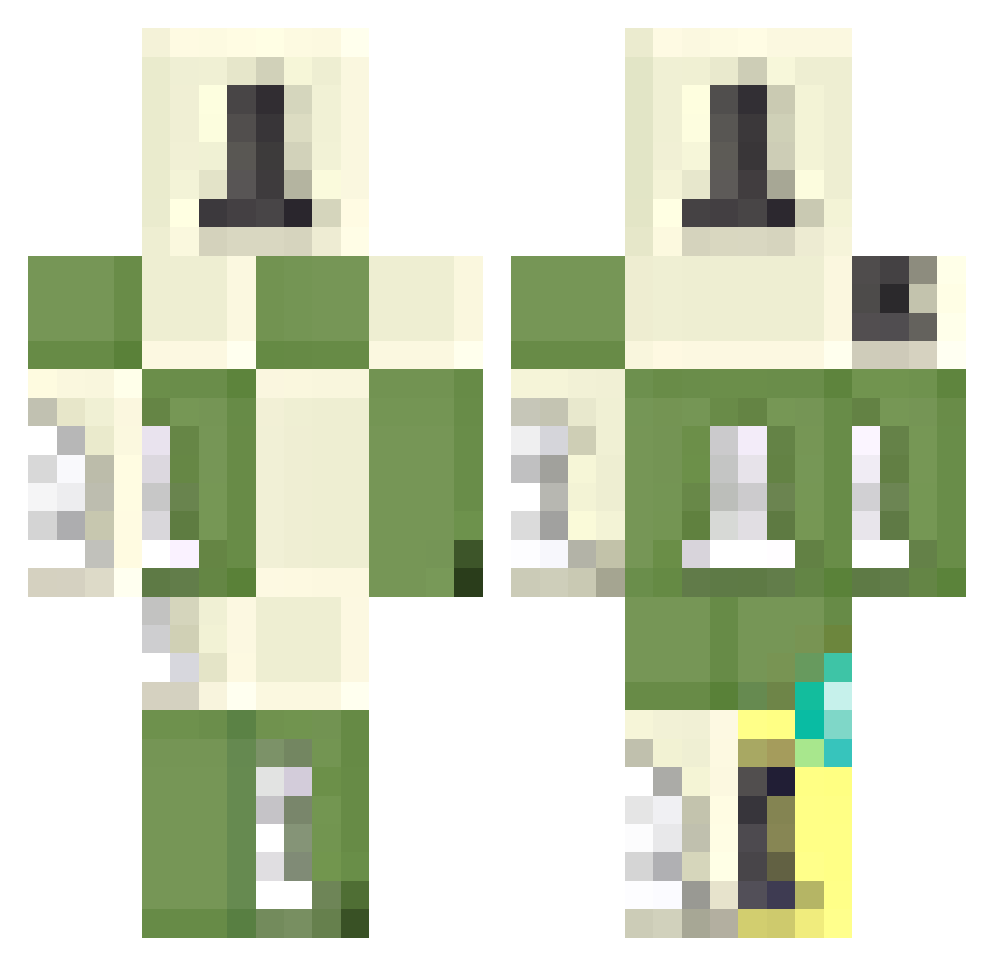 UltraMusaX Minecraft skin, front and back view