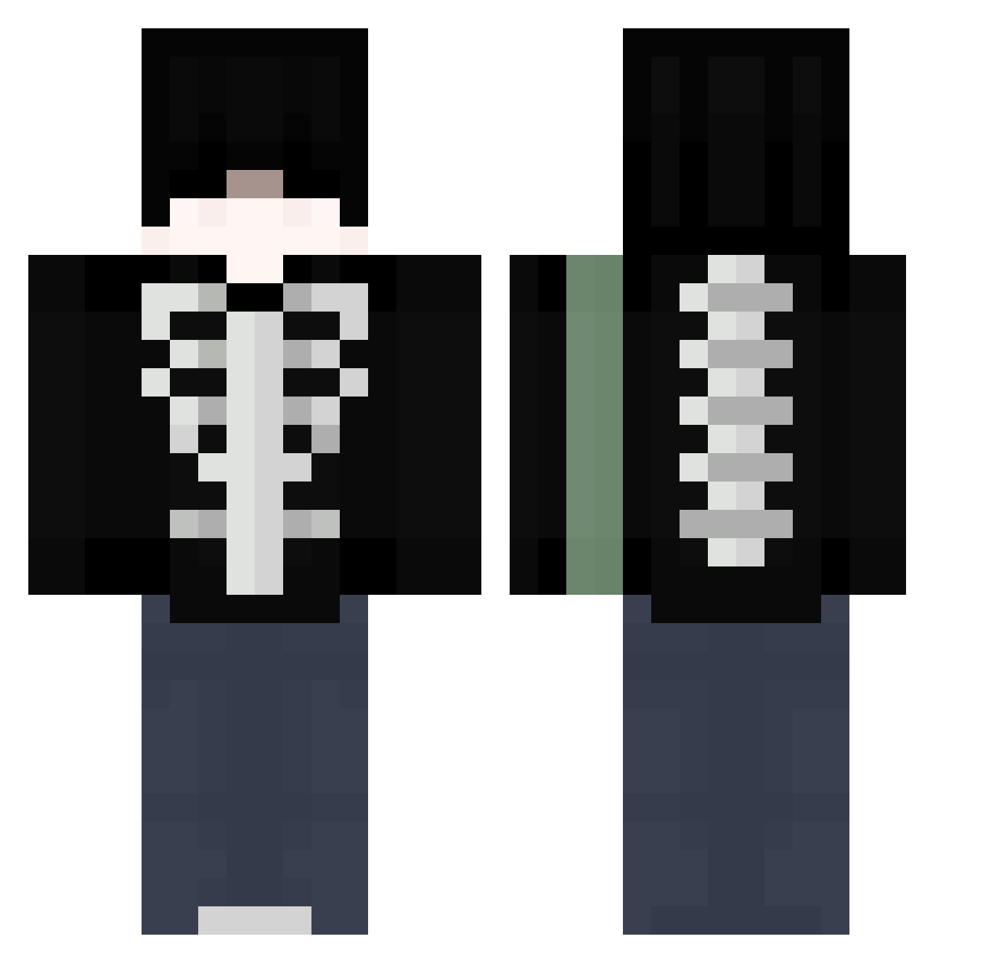 s1lhoutte Minecraft skin, front and back view