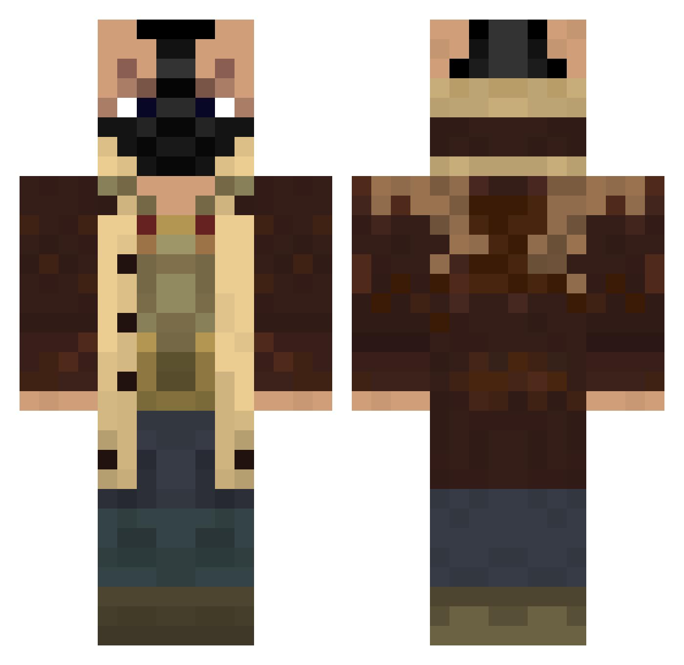 Jetpack_Kicks Minecraft skin, front and back view