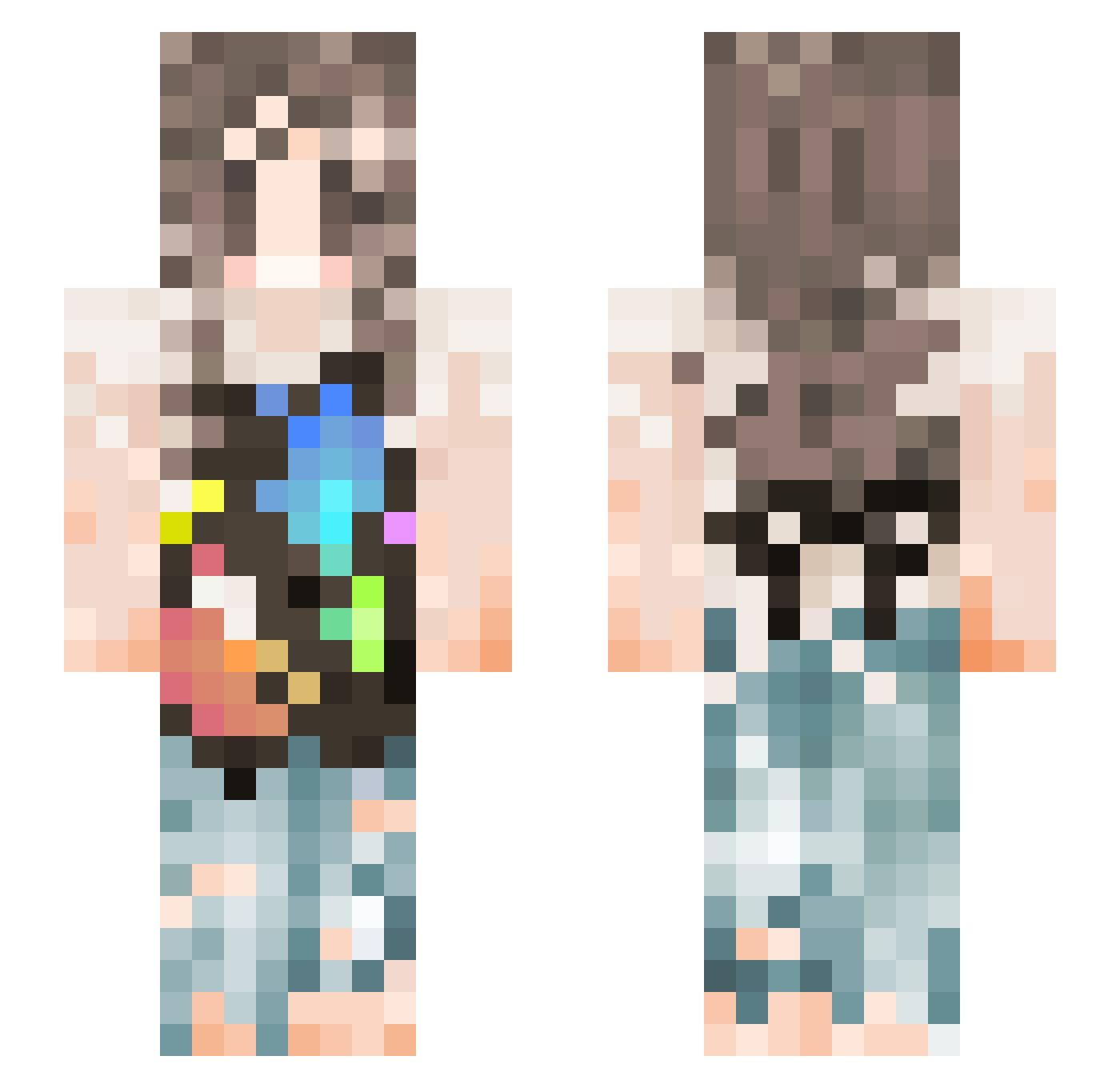 ebd813 Minecraft skin, front and back view