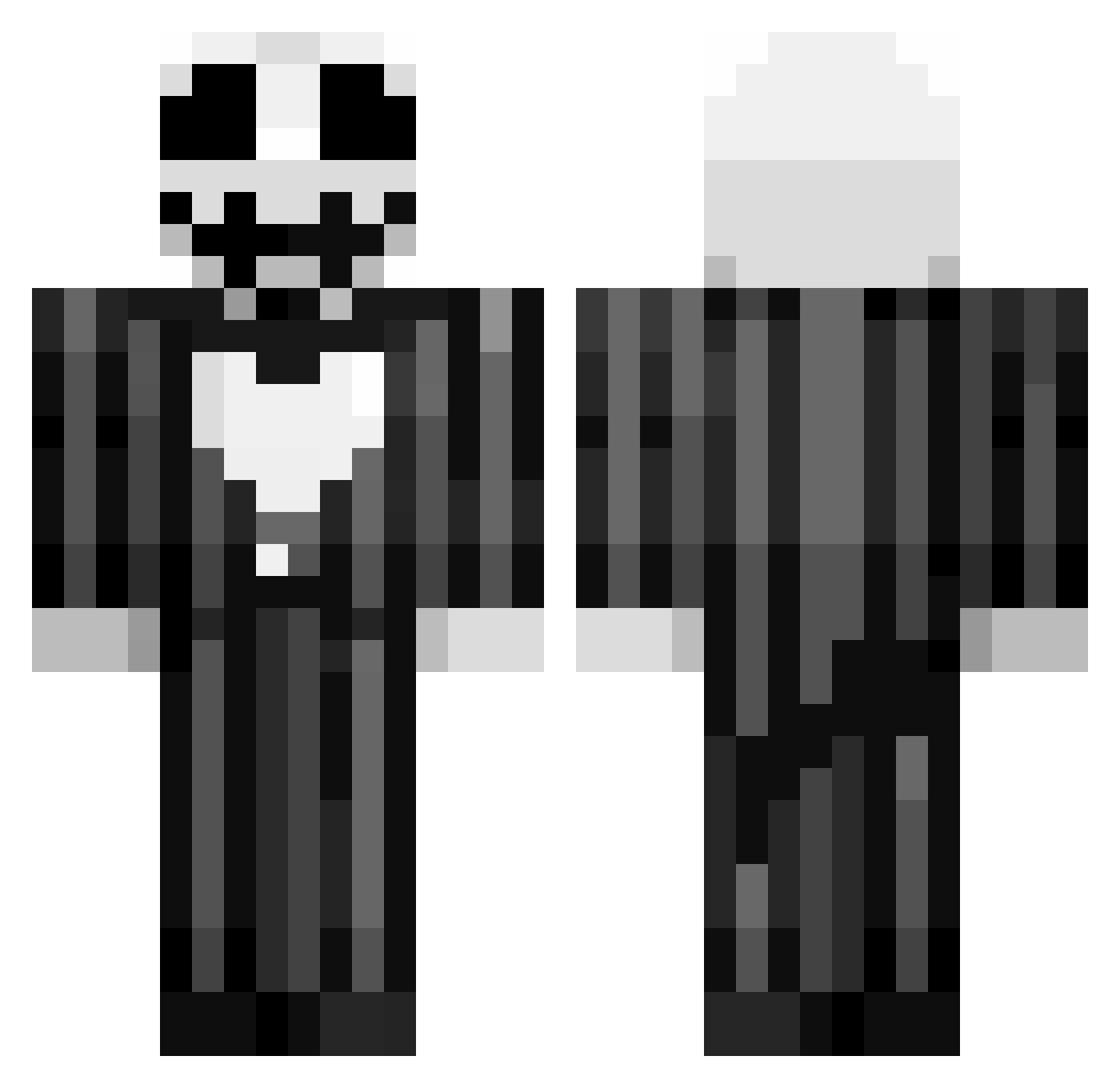 JasonDreams Minecraft skin, front and back view