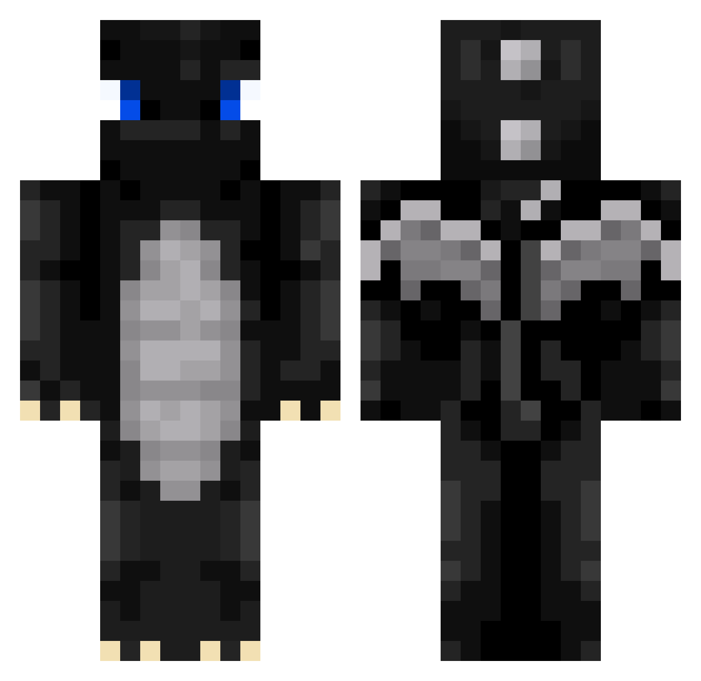 RTarzam Minecraft skin, front and back view
