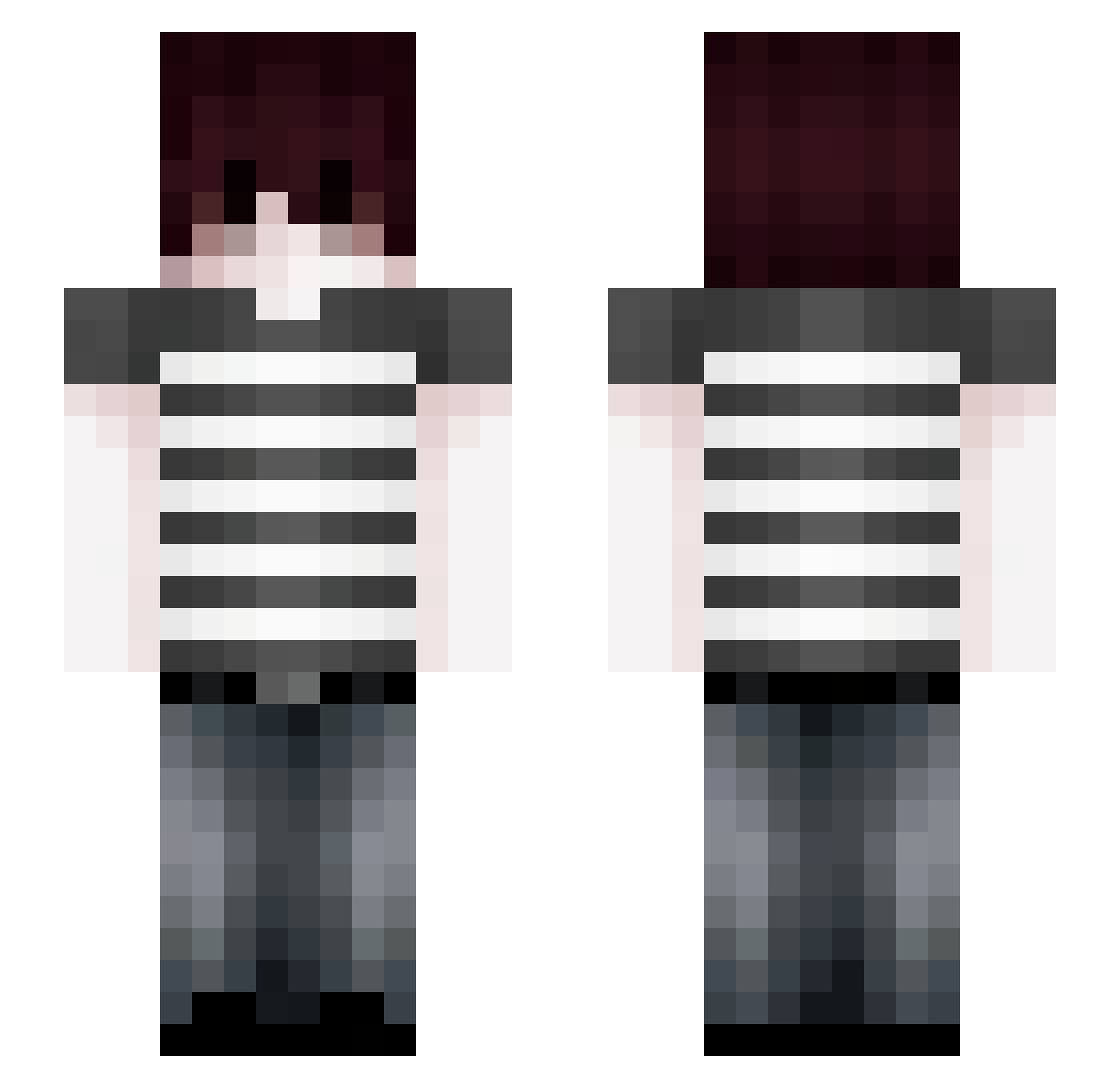 anymwre Minecraft skin, front and back view