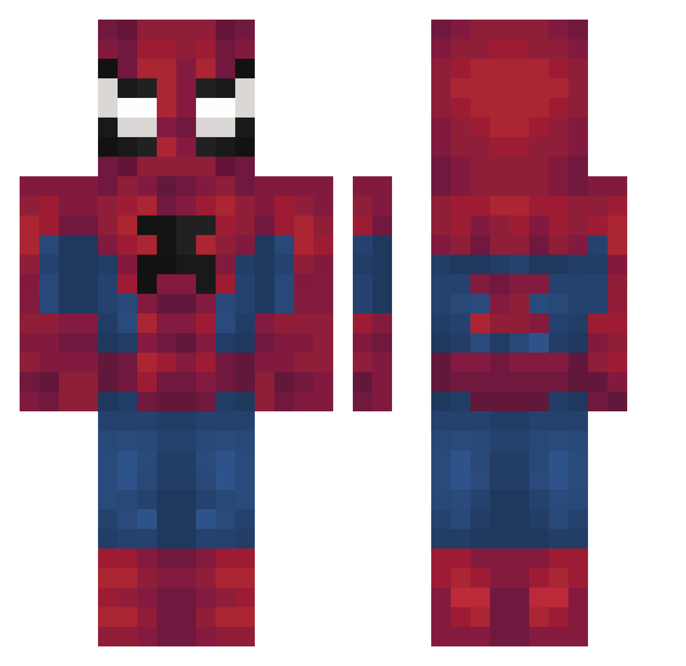 xEzume Minecraft skin, front and back view