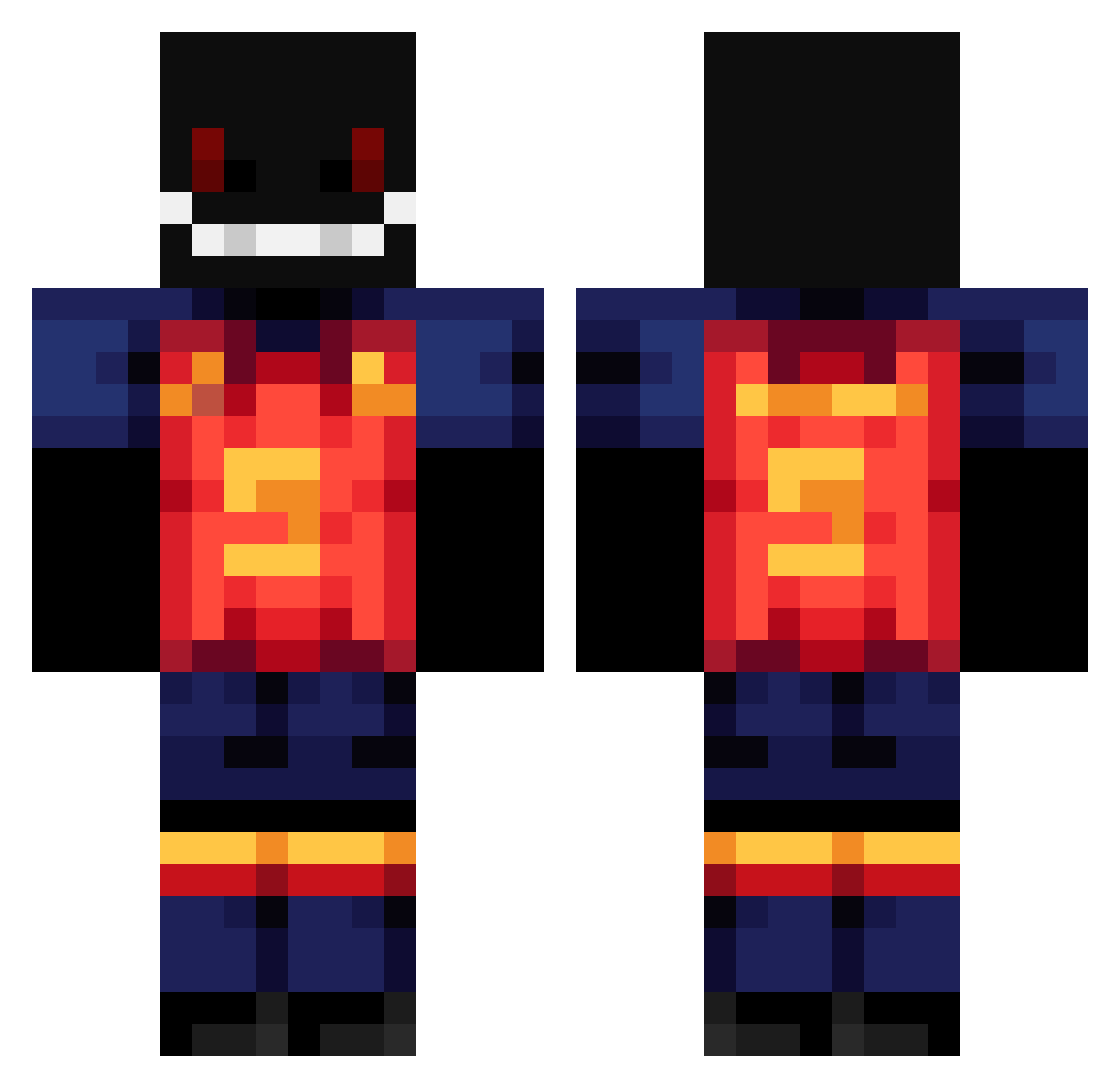 JorginXz Minecraft skin, front and back view