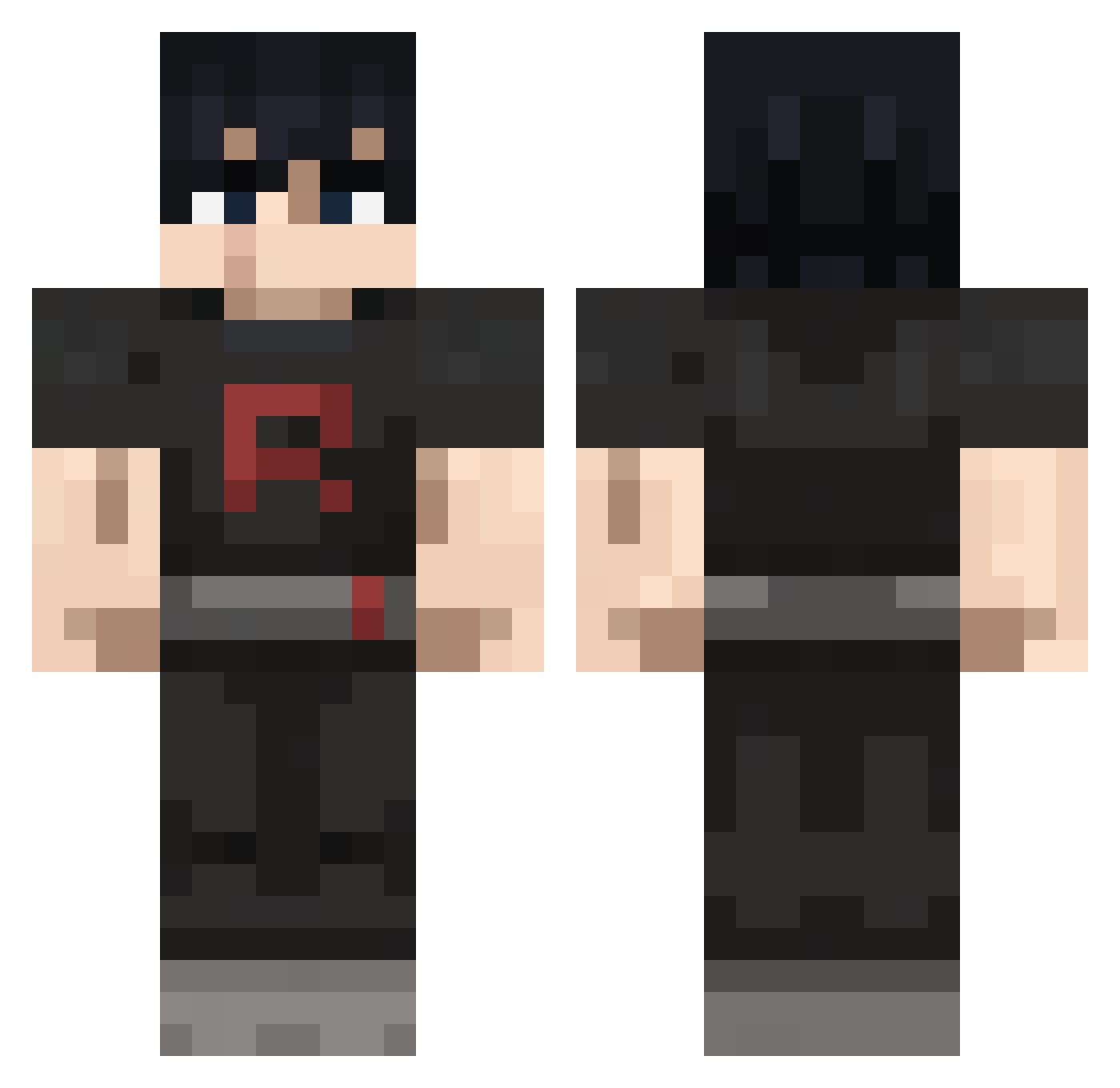 StxticXD Minecraft skin, front and back view