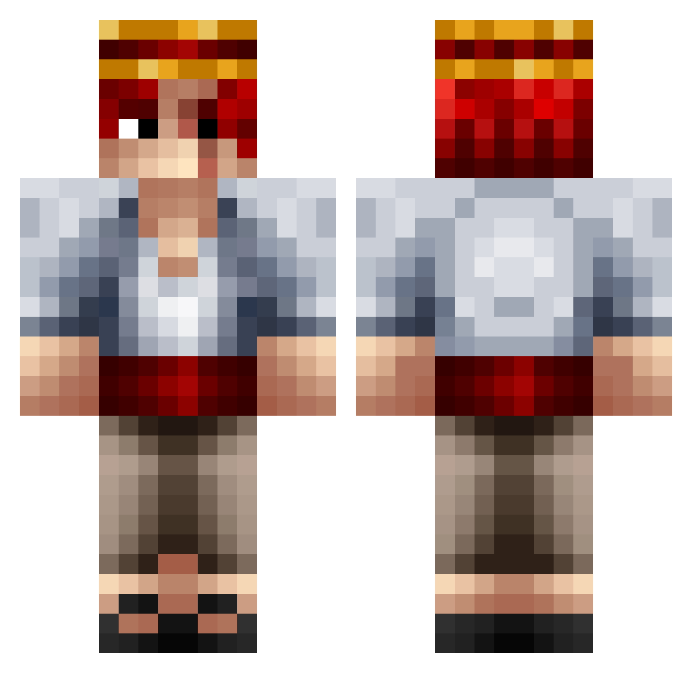 ParisFashionWeak Minecraft skin, front and back view