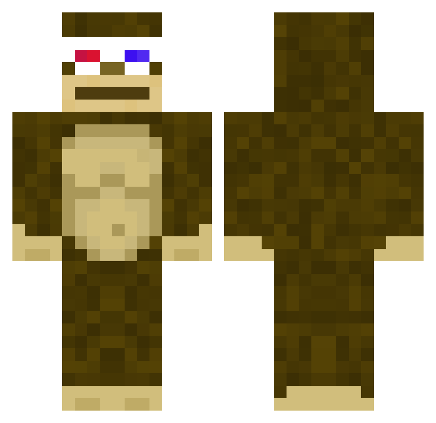 UrielLaz Minecraft skin, front and back view