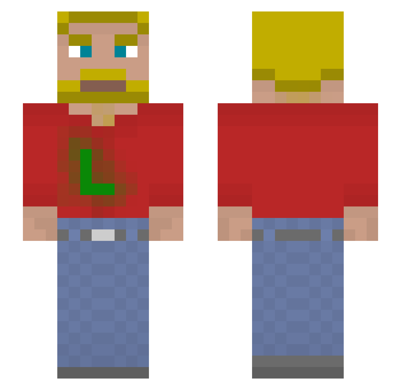 Lure Minecraft skin, front and back view