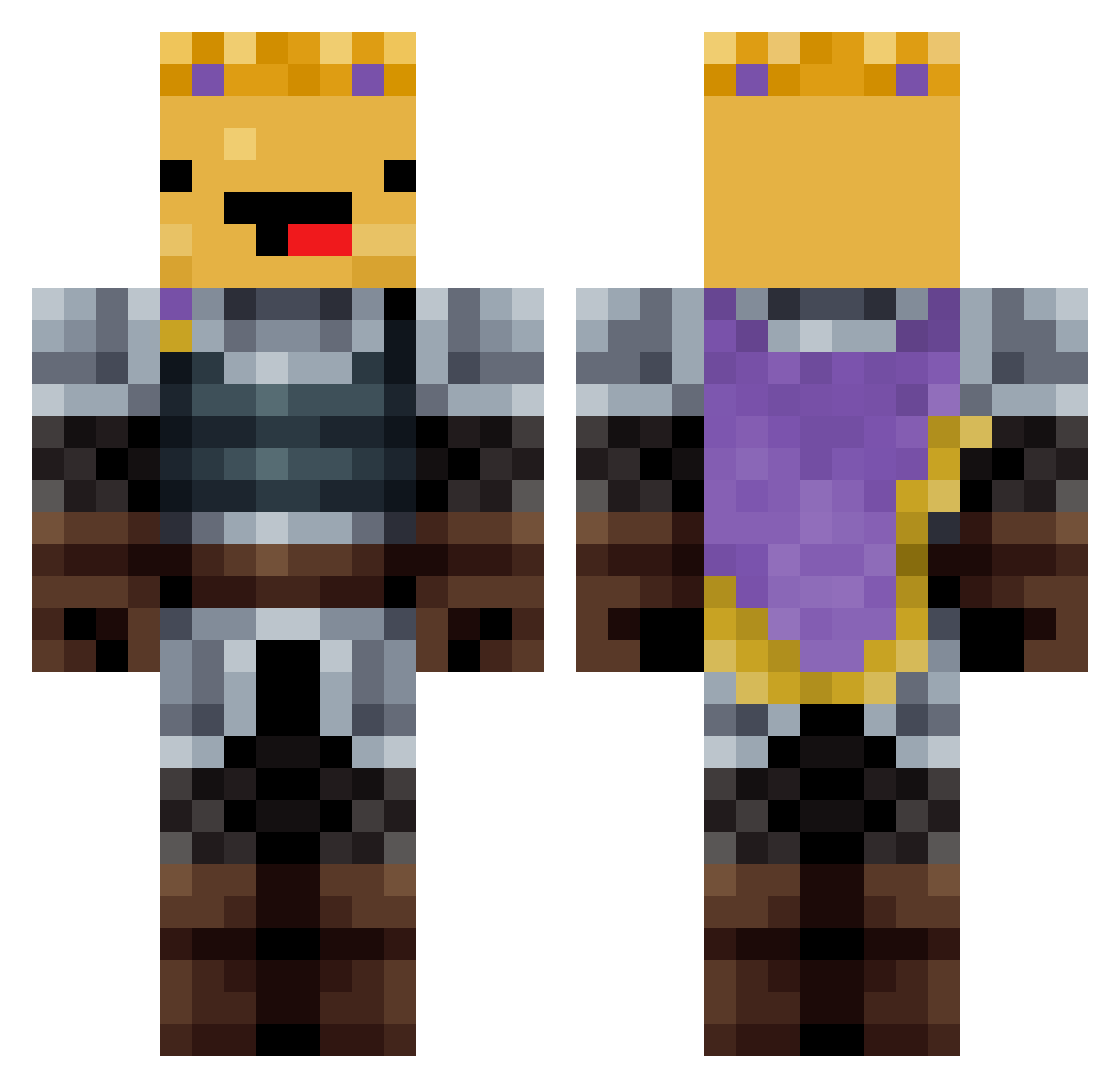 TheHeroicPotato Minecraft skin, front and back view
