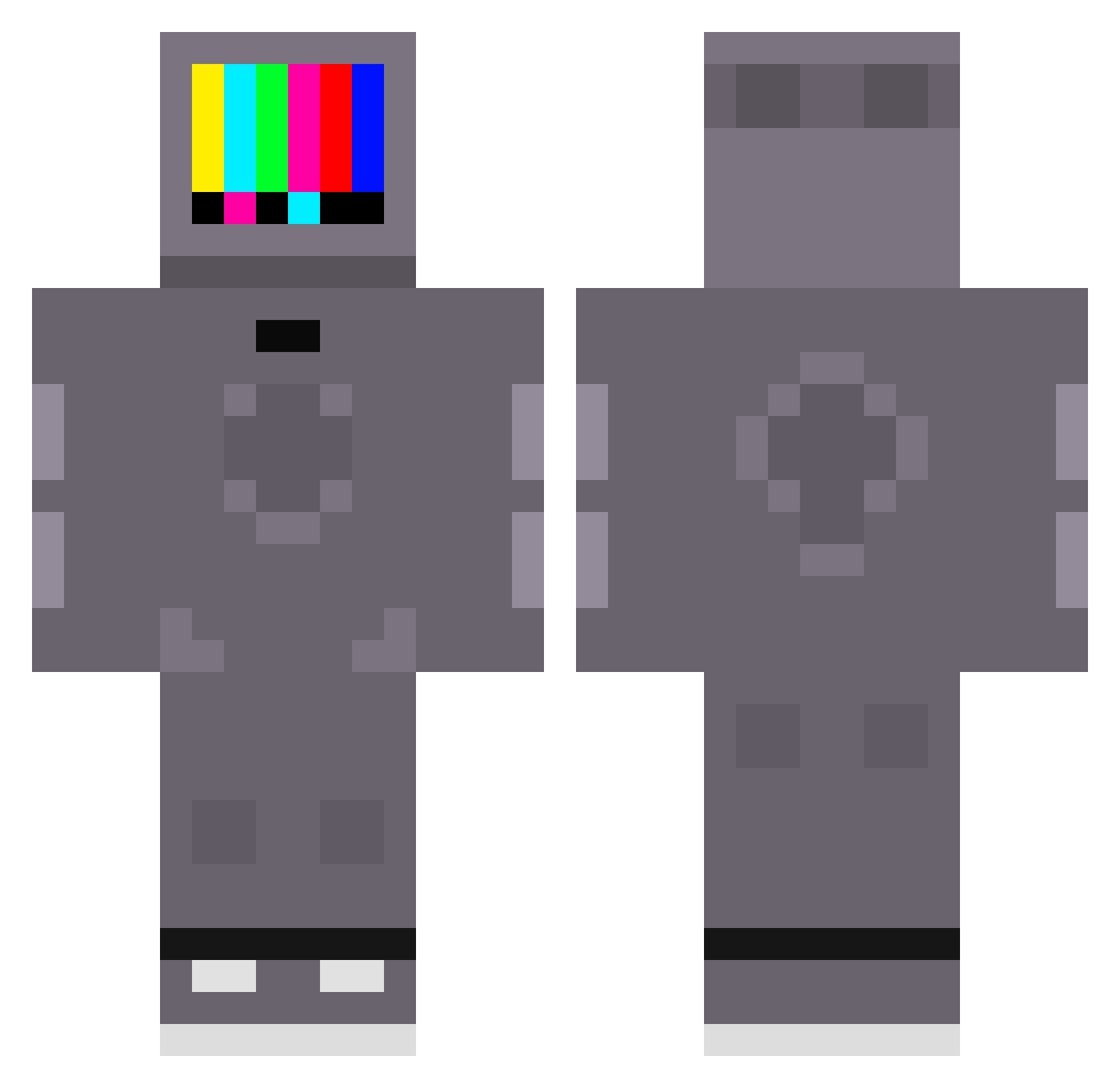 Rimnose Minecraft skin, front and back view