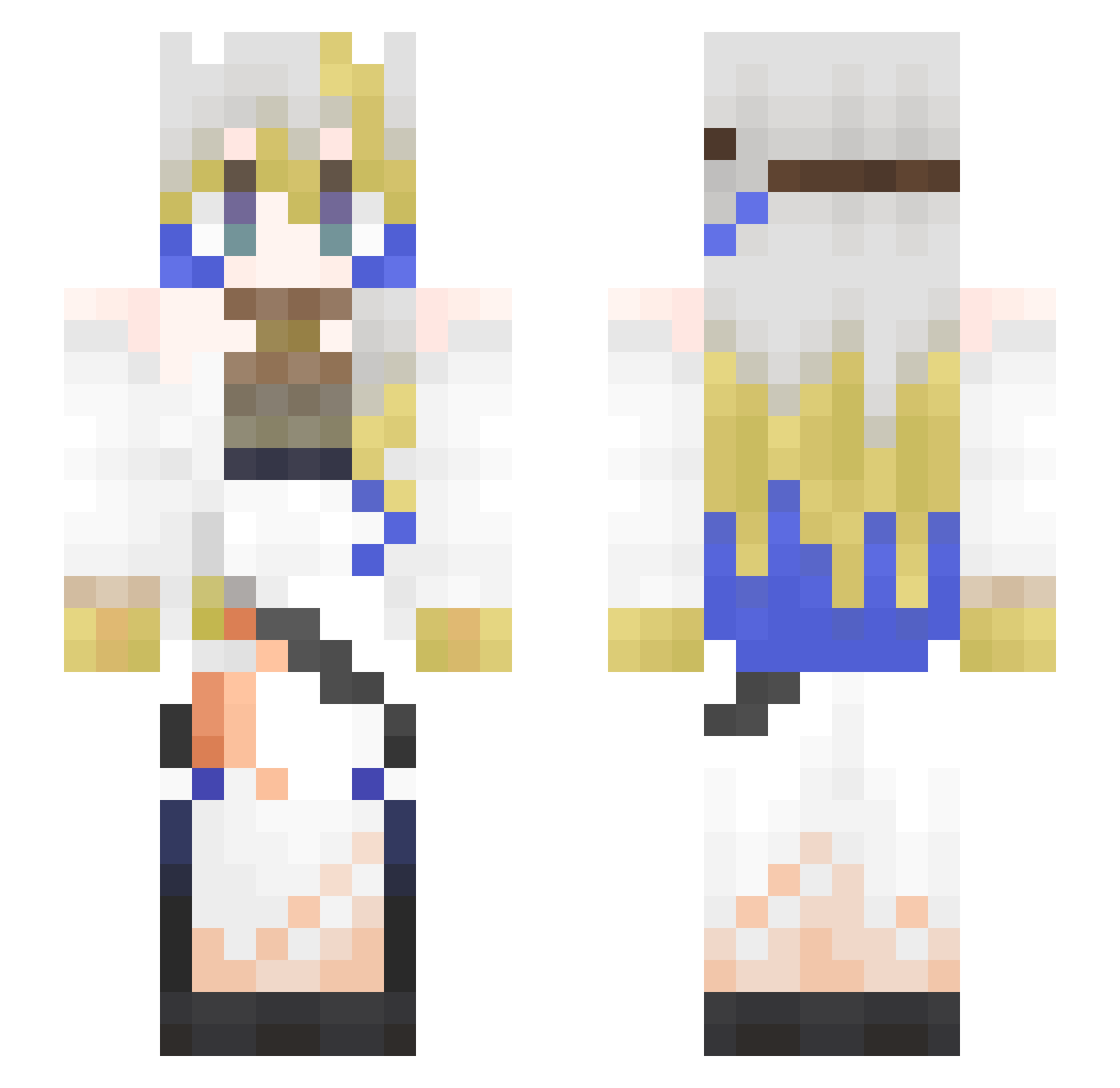 BlooTheWhale Minecraft skin, front and back view