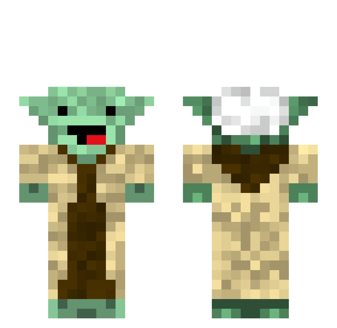 Sucre Minecraft skin, front and back view