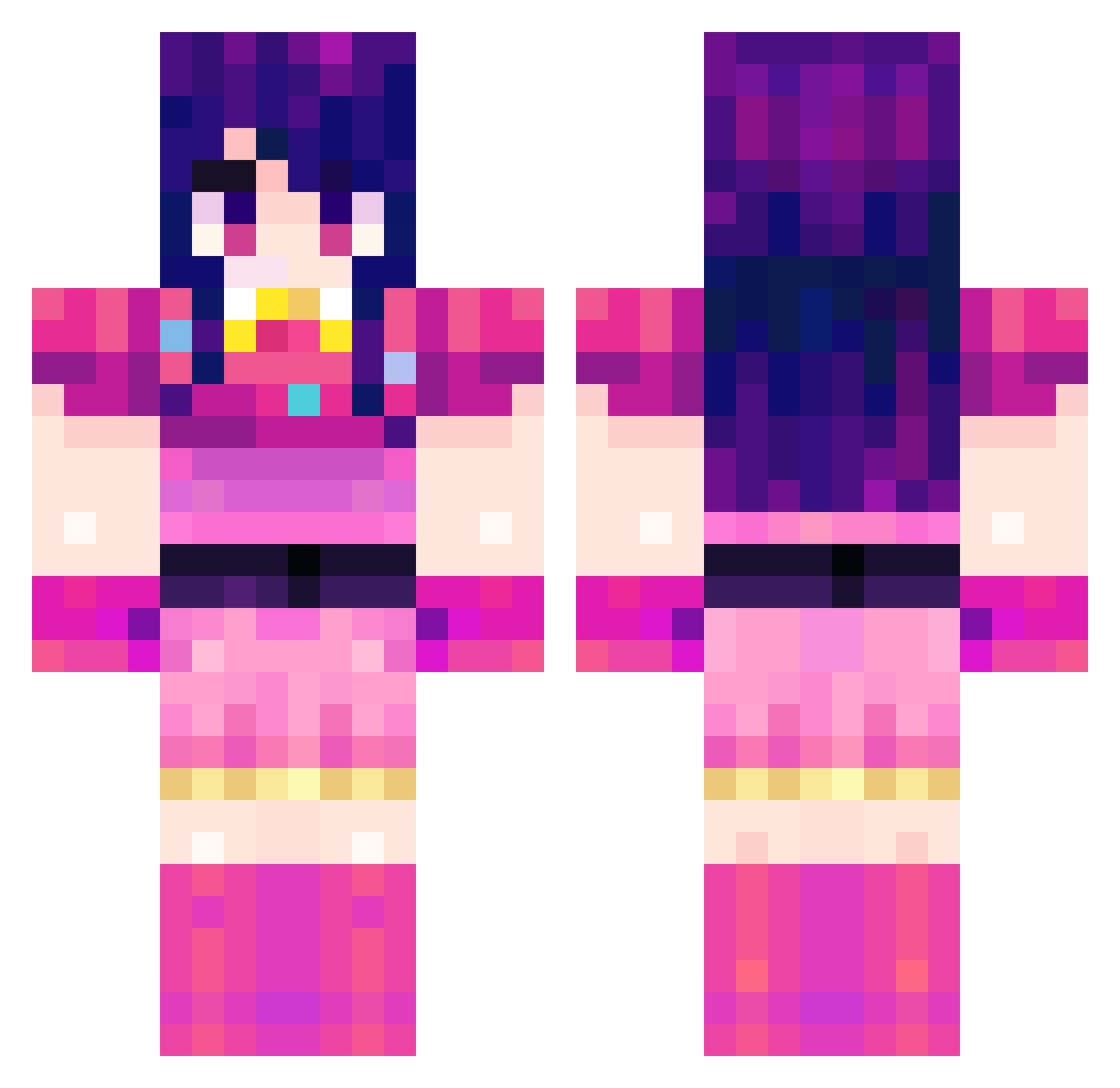 BBCStyle Minecraft skin, front and back view
