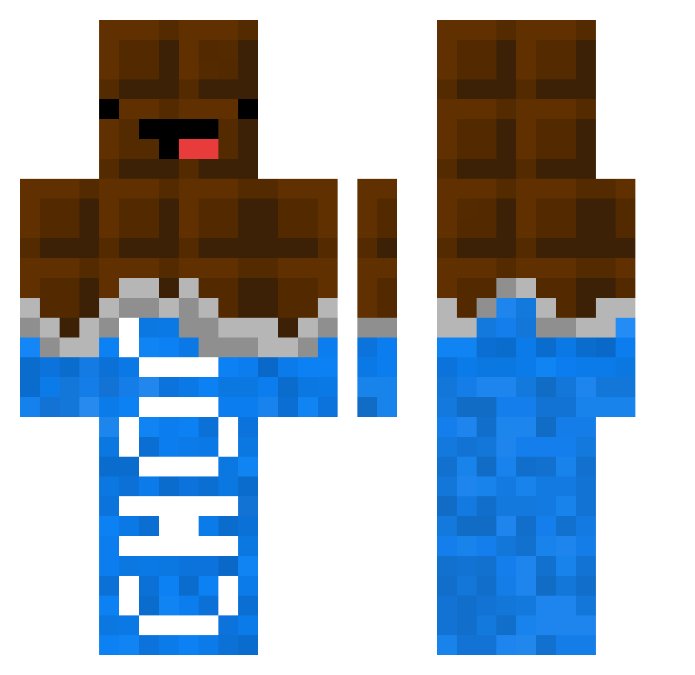 Nucleuses Minecraft skin, front and back view