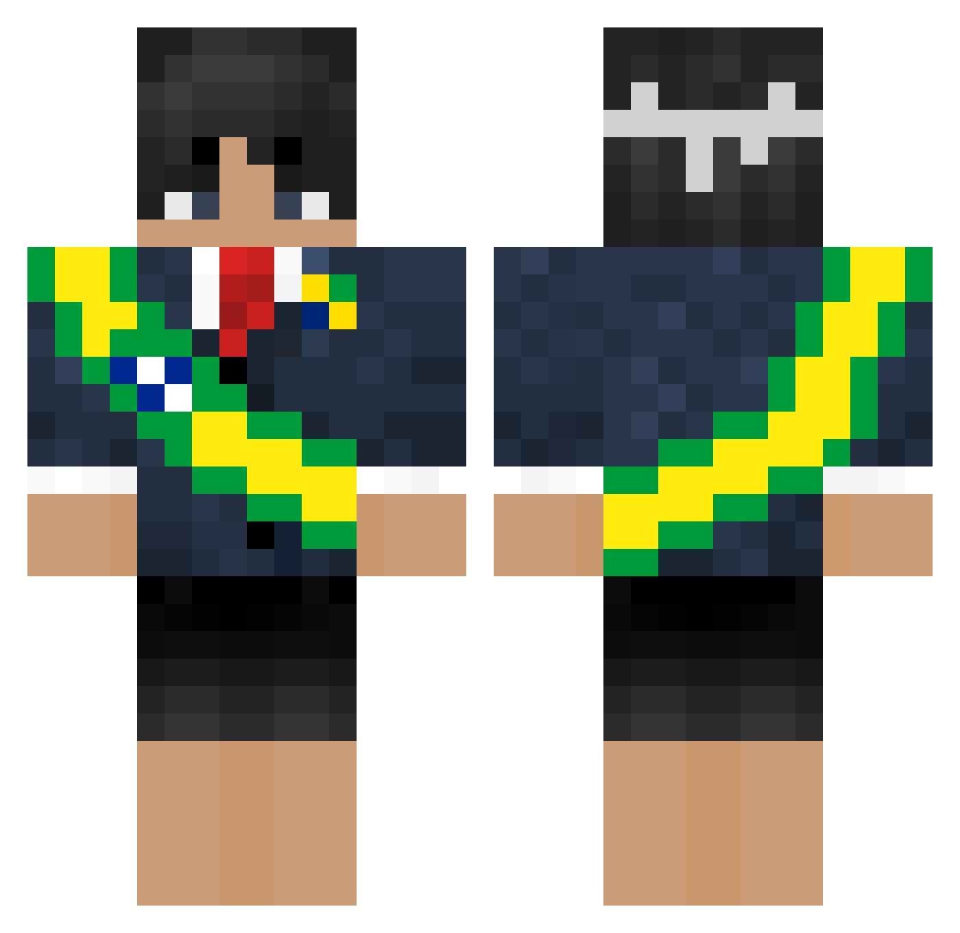 NubeeJaum Minecraft skin, front and back view
