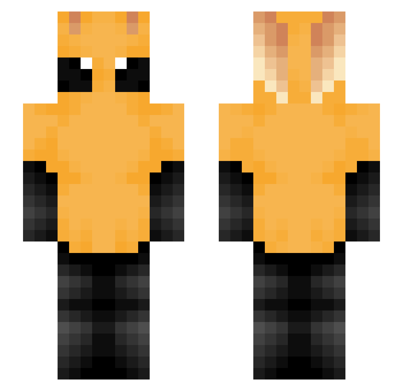 DerpySombra Minecraft skin, front and back view