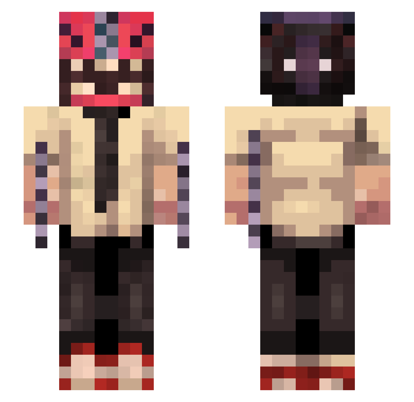 vomzy Minecraft skin, front and back view