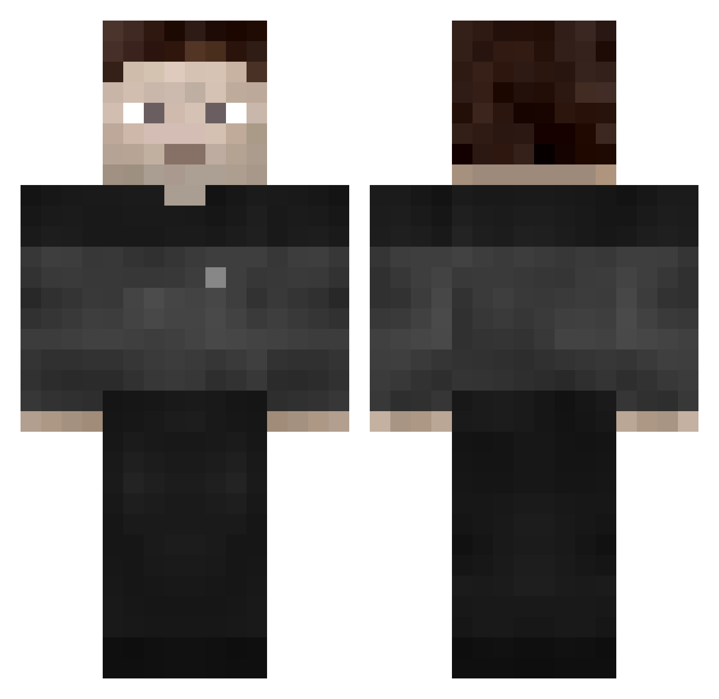 yeomen Minecraft skin, front and back view