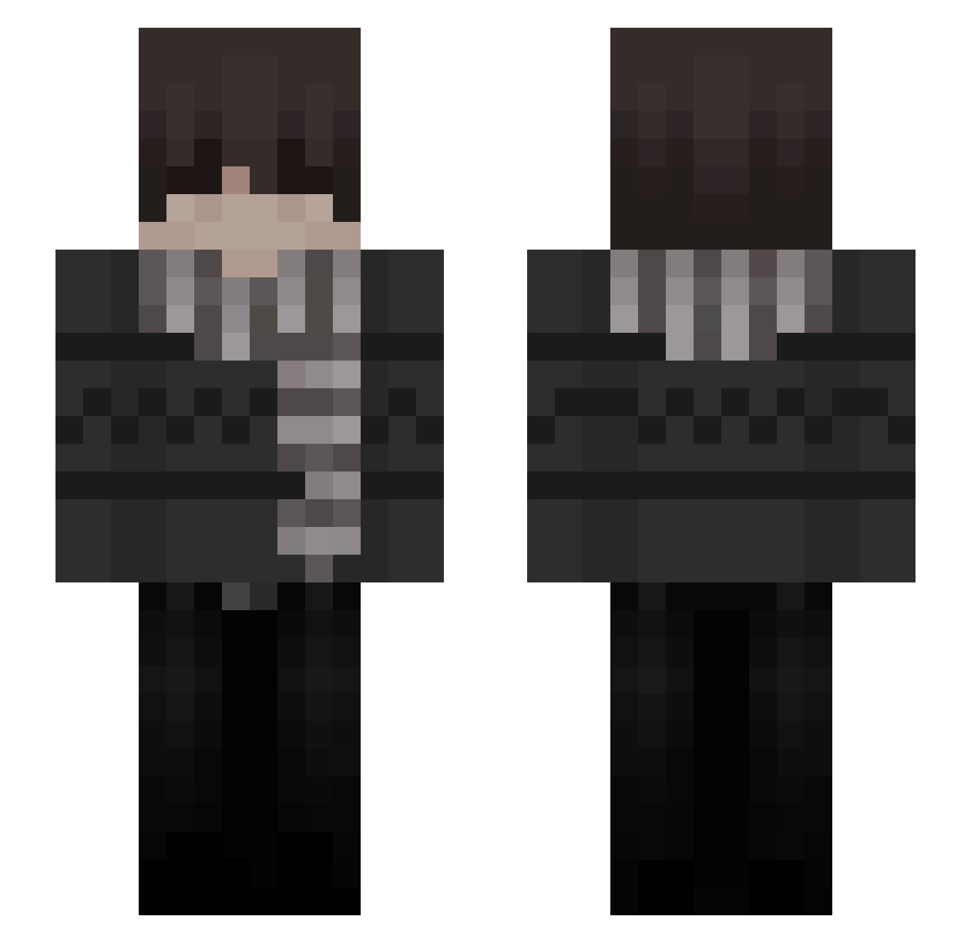 xxze Minecraft skin, front and back view