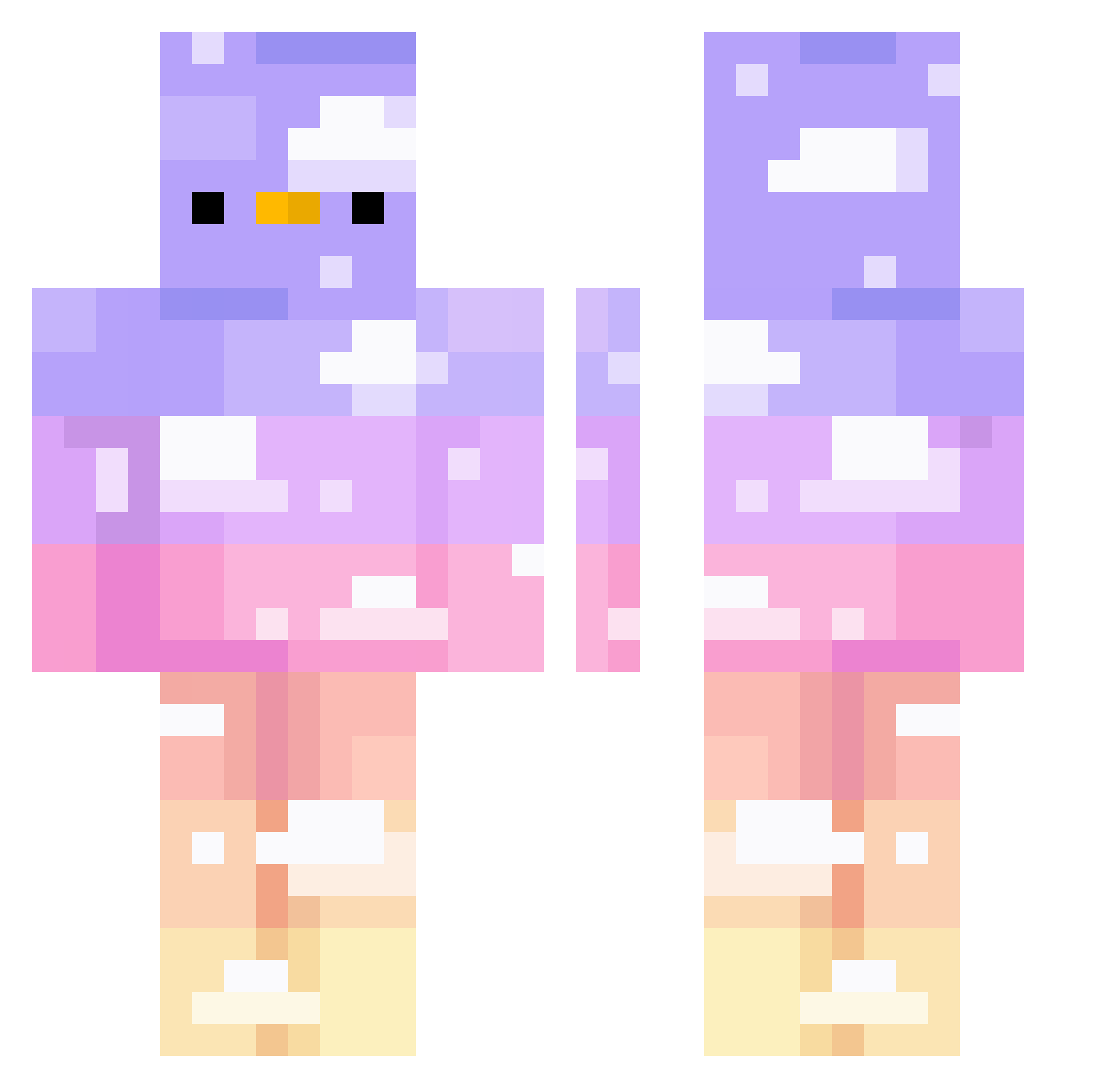 Chilling3r Minecraft skin, front and back view