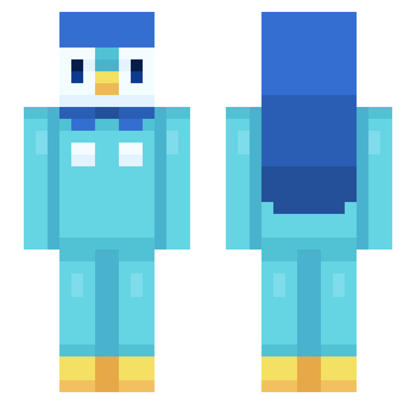JoseDeLaFiesta Minecraft skin, front and back view
