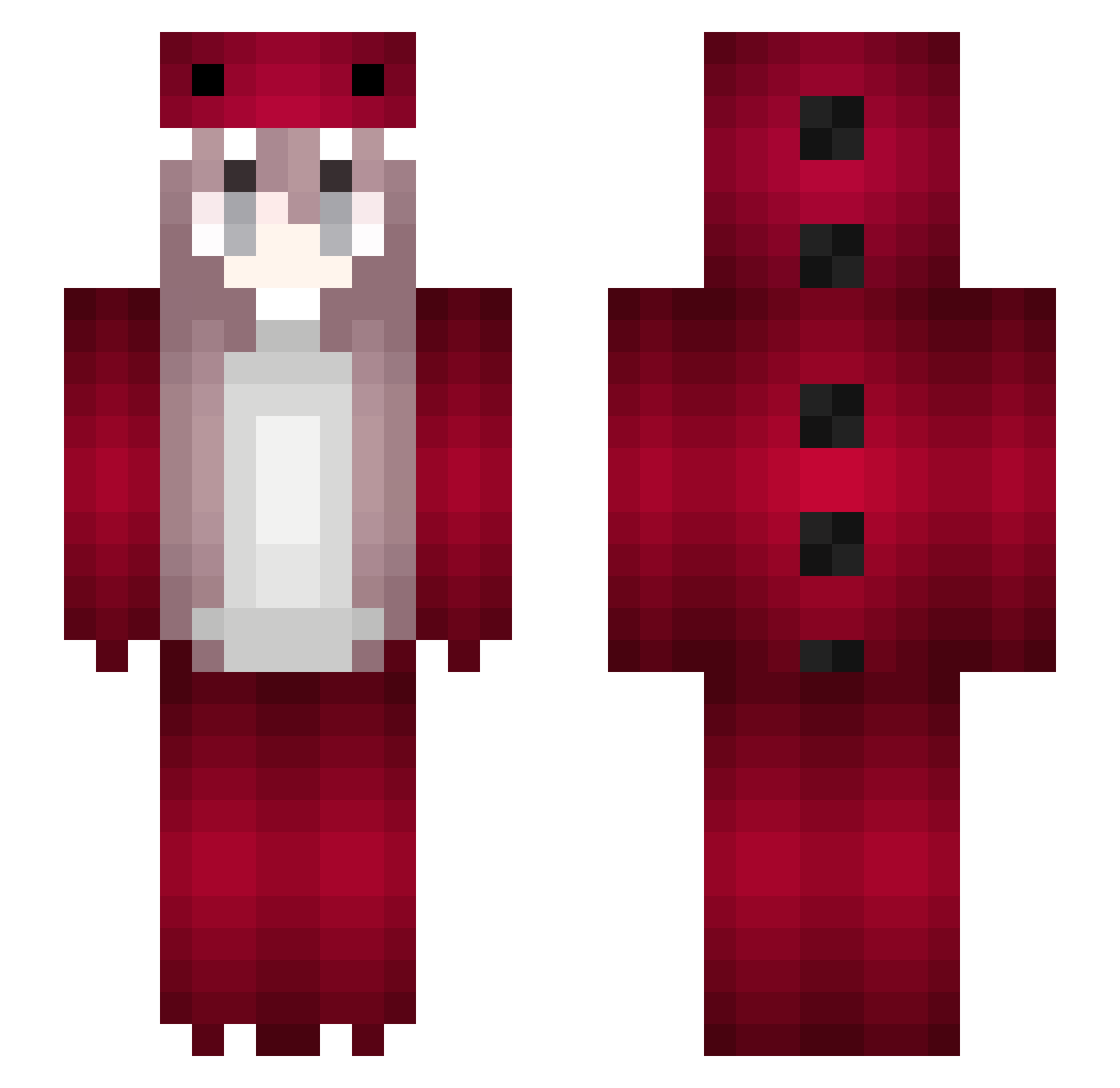 a1vina Minecraft skin, front and back view