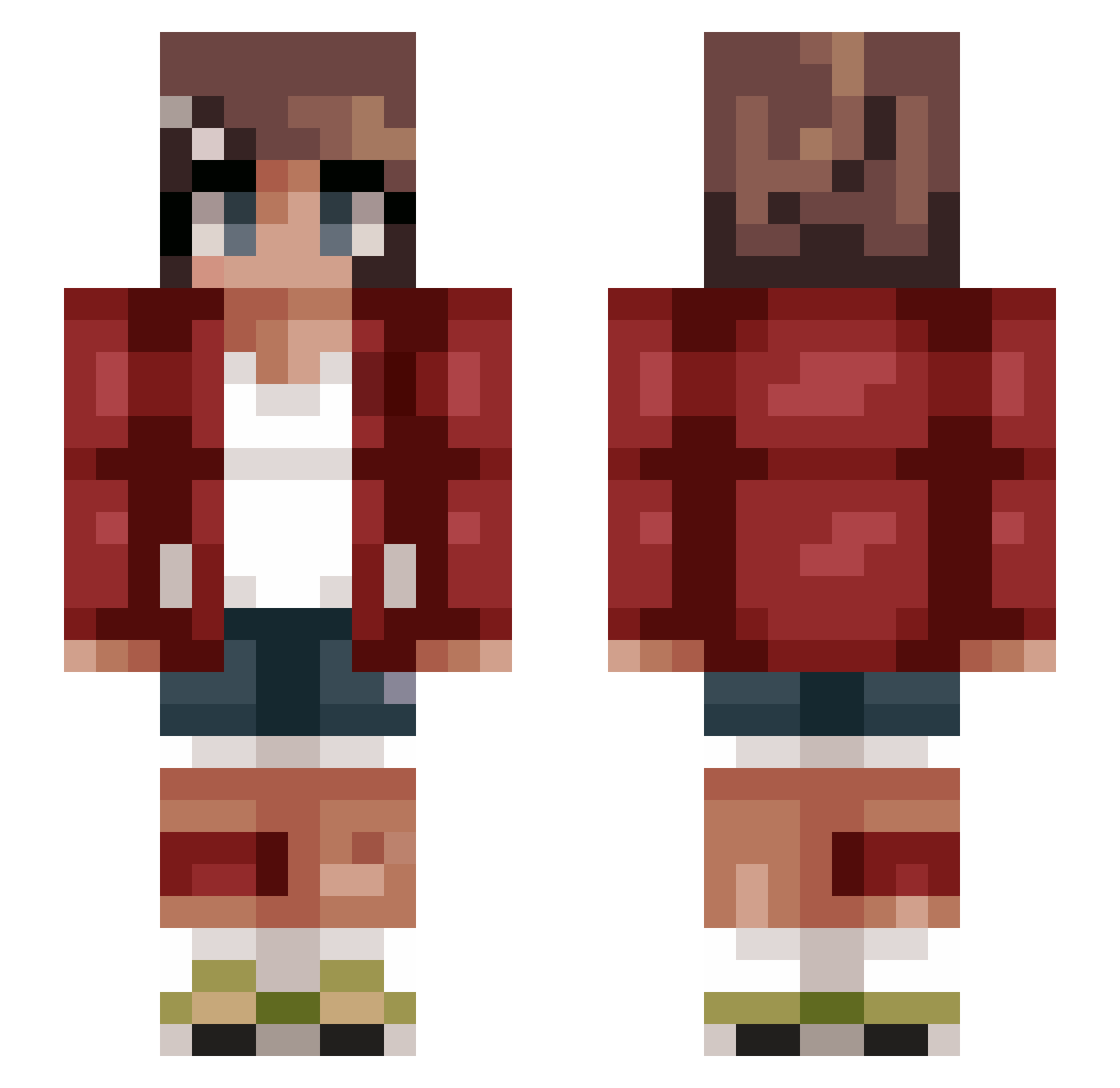 MamoChan67 Minecraft skin, front and back view