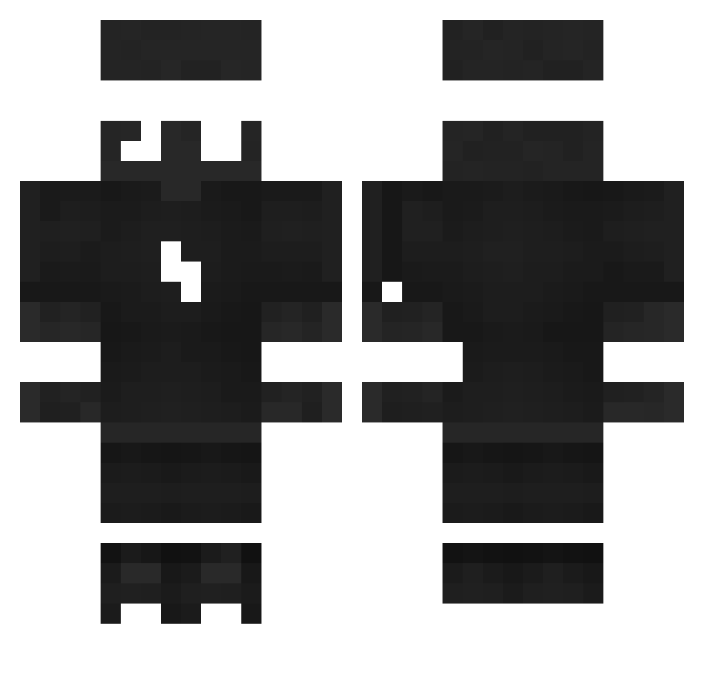 Maestyre Minecraft skin, front and back view