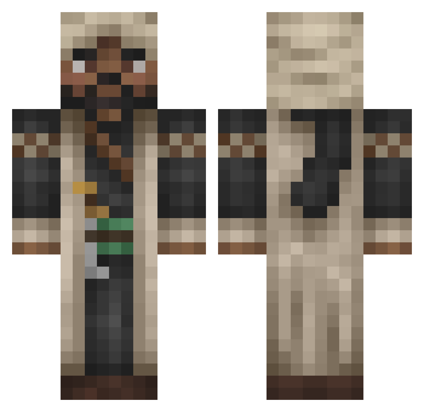 IBRAHIMDR Minecraft skin, front and back view