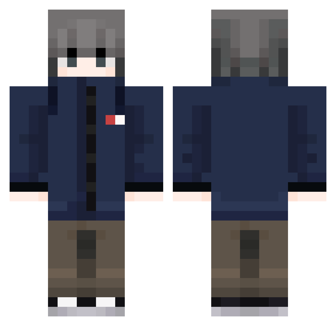 Zenkuzo Minecraft skin, front and back view
