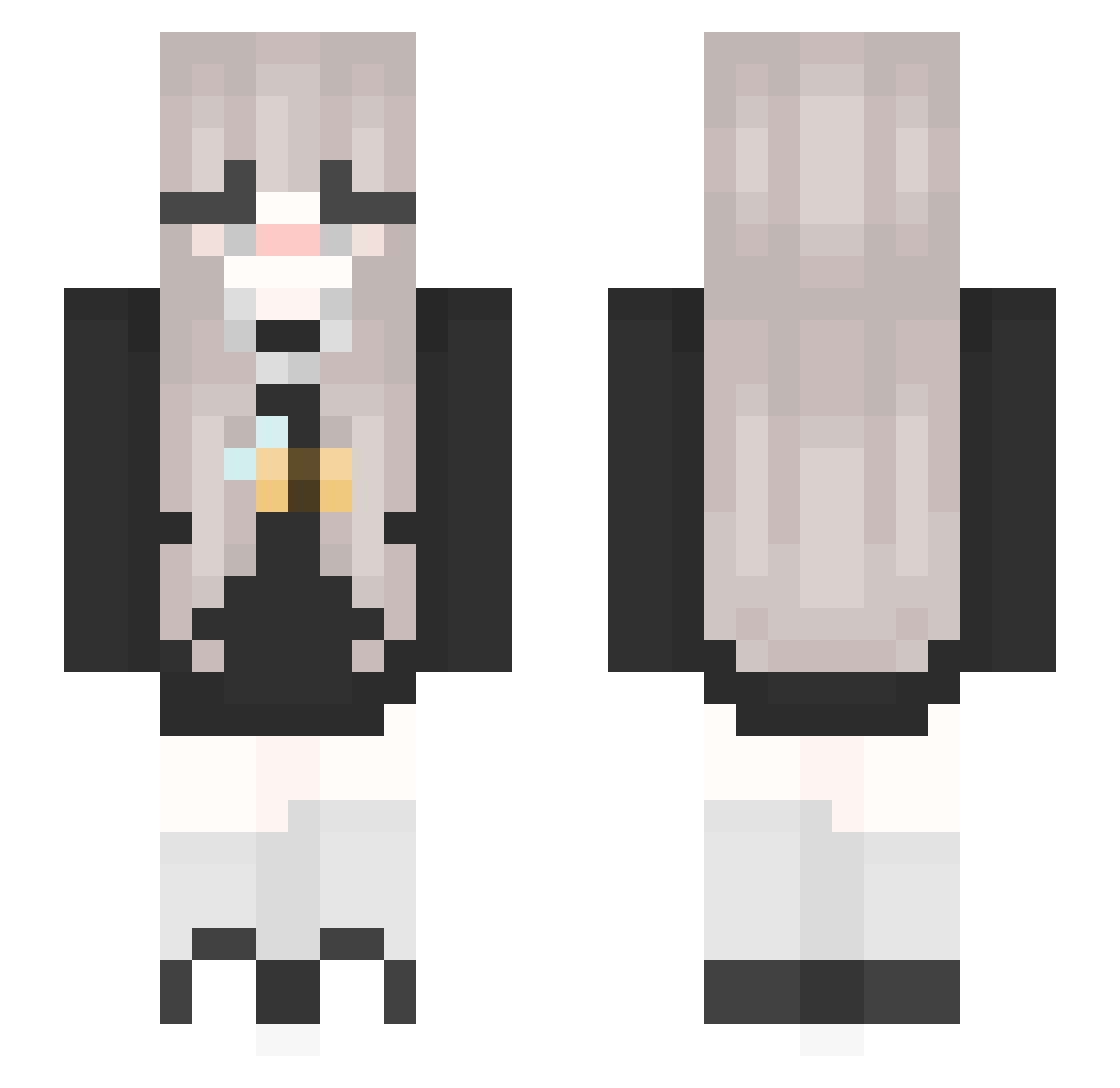 topr0 Minecraft skin, front and back view