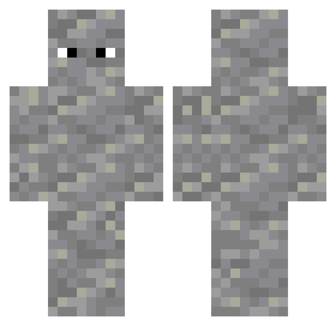Andesith Minecraft skin, front and back view