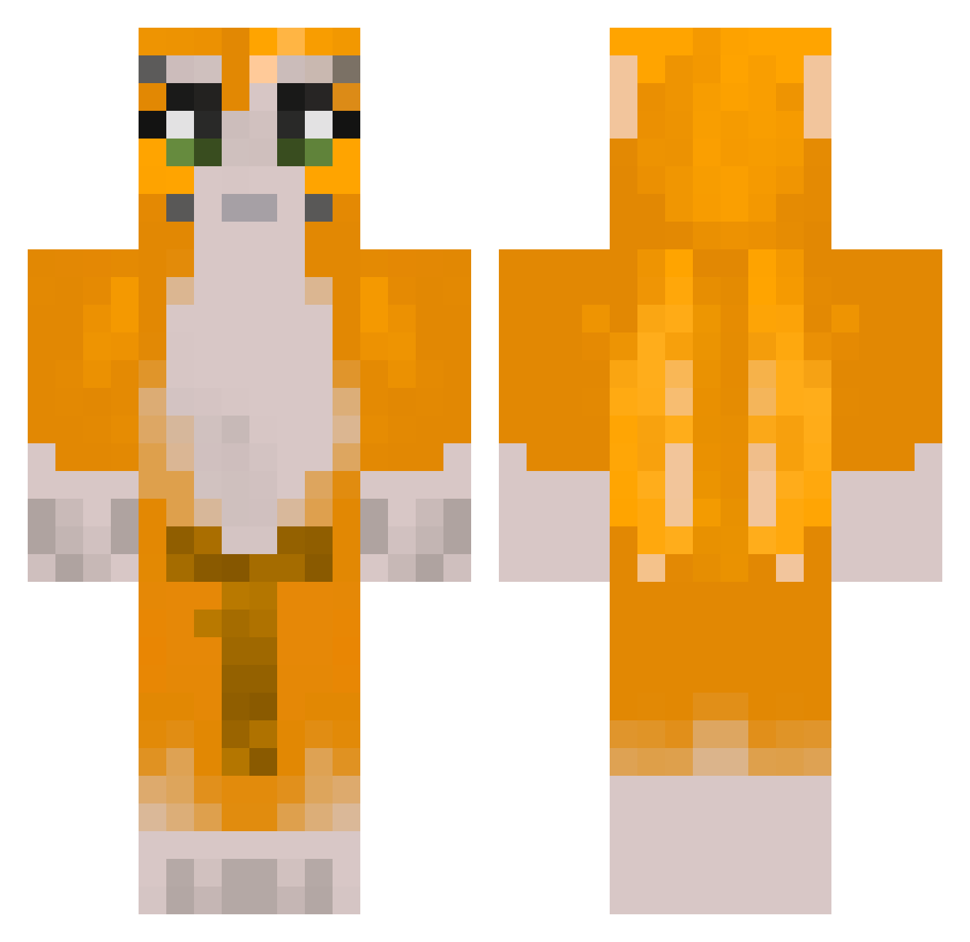 RecoiLsb Minecraft skin, front and back view