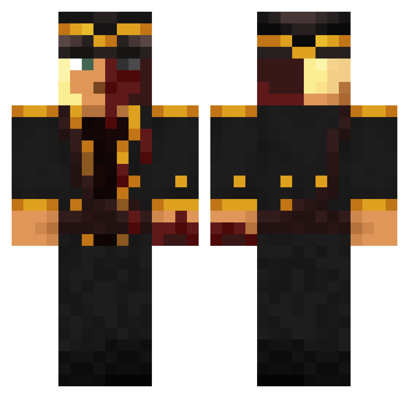 UteBrute Minecraft skin, front and back view