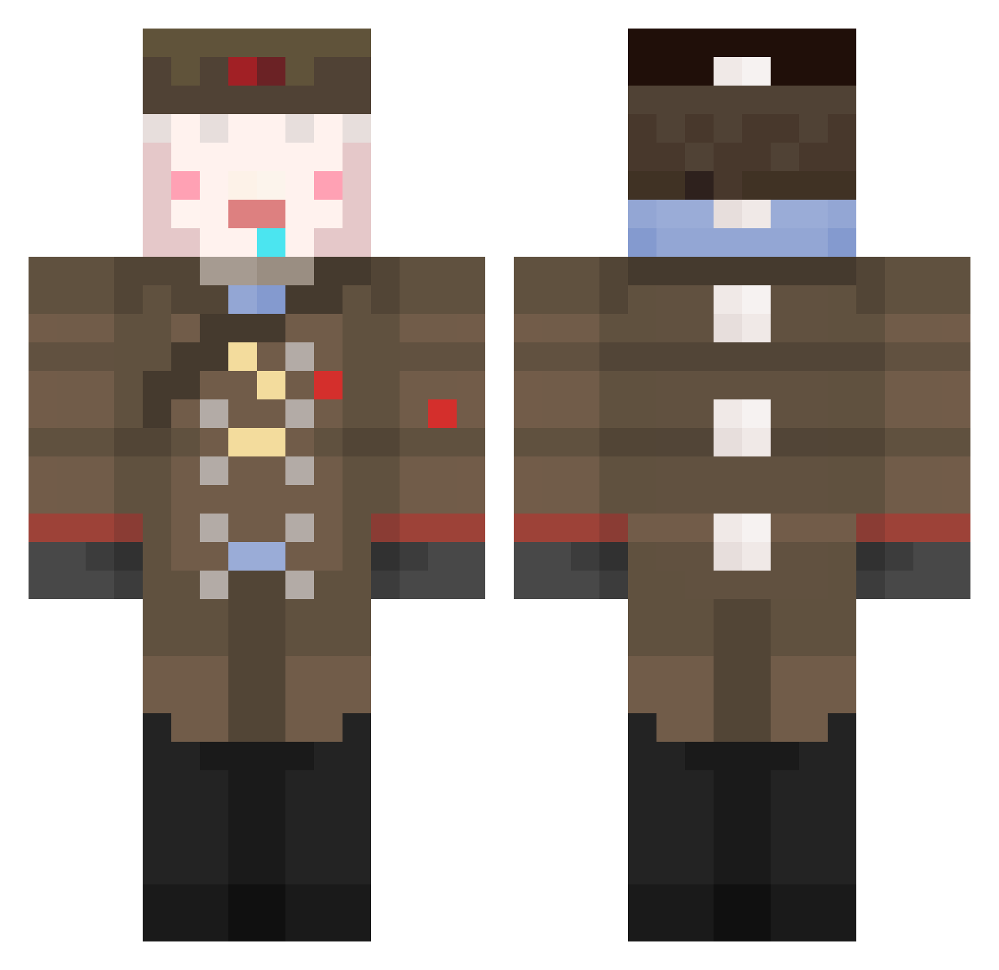 Pinkatchu Minecraft skin, front and back view