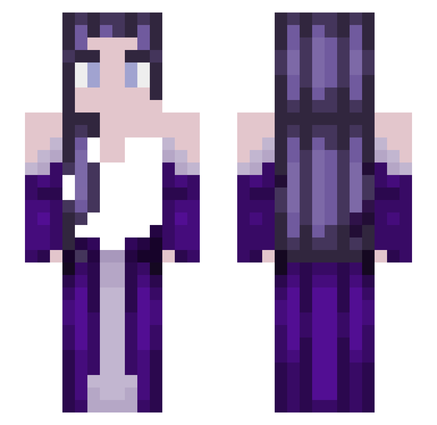 PumpkinVampie Minecraft skin, front and back view