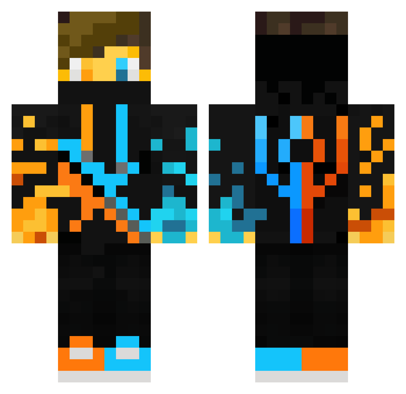 9Quake90 Minecraft skin, front and back view