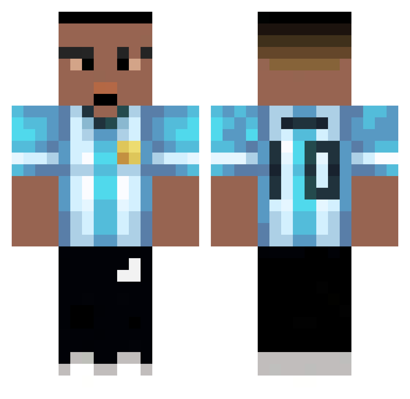 NanoATR Minecraft skin, front and back view