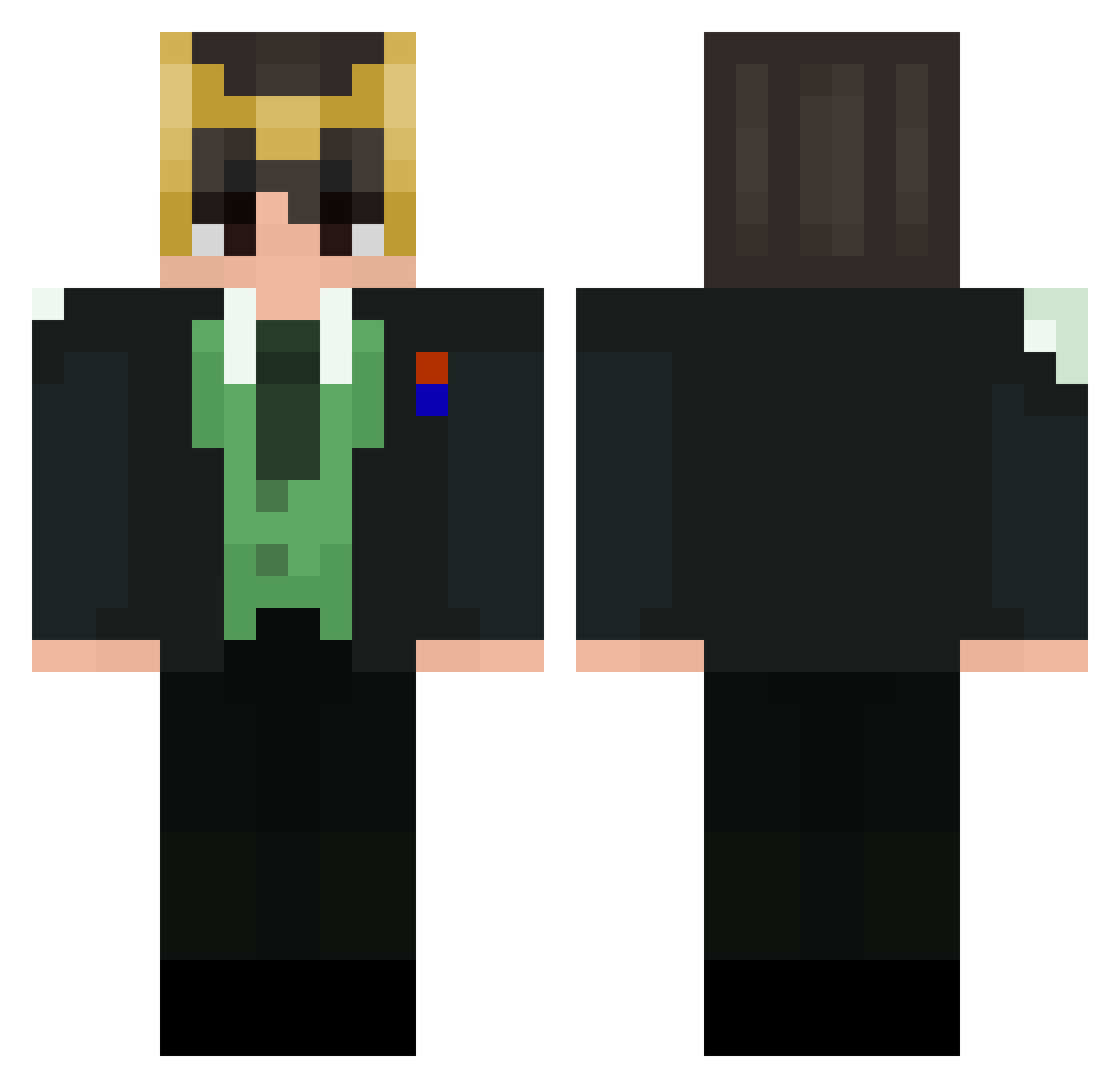 totof69 Minecraft skin, front and back view