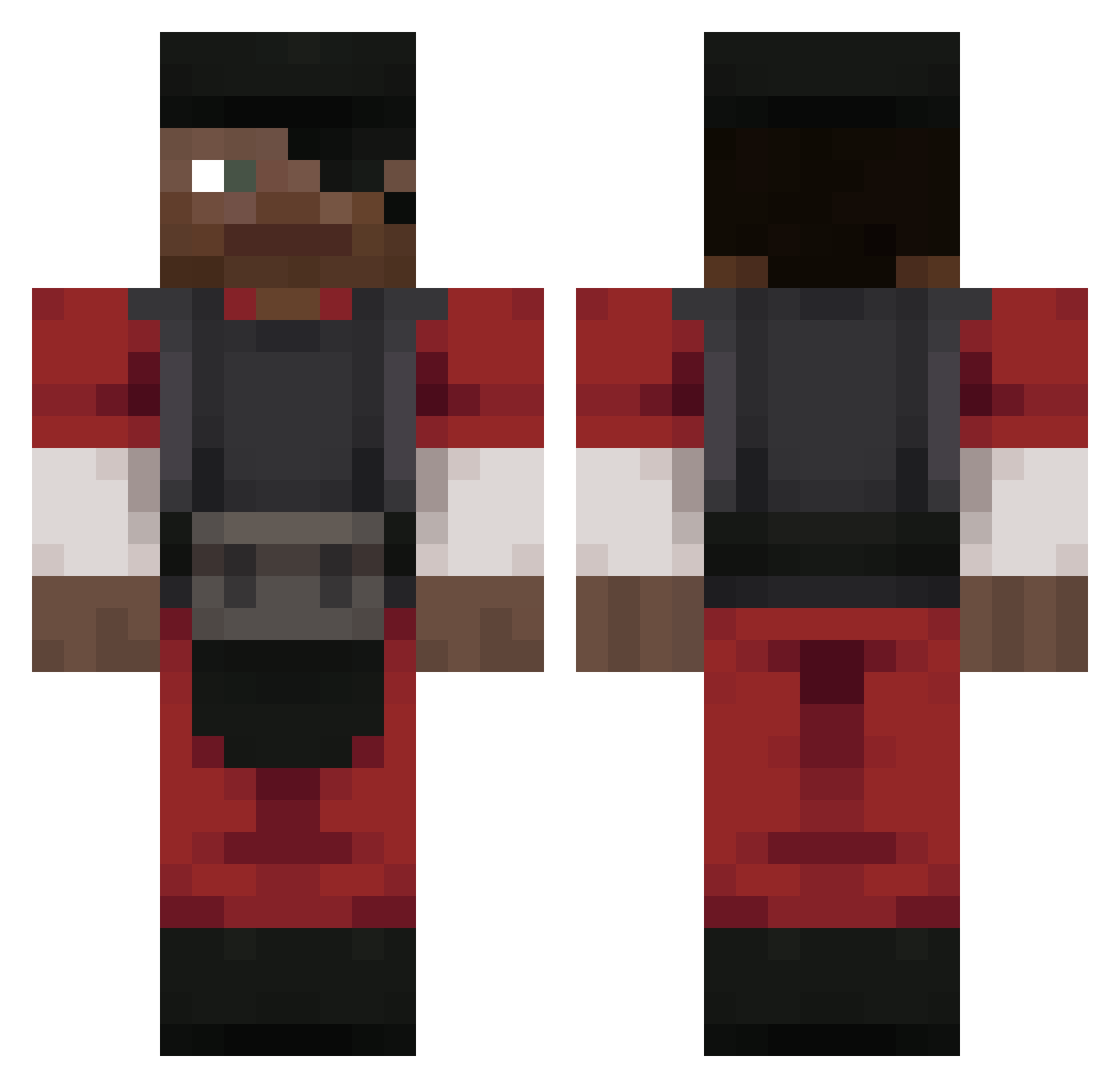 Bongos727 Minecraft skin, front and back view