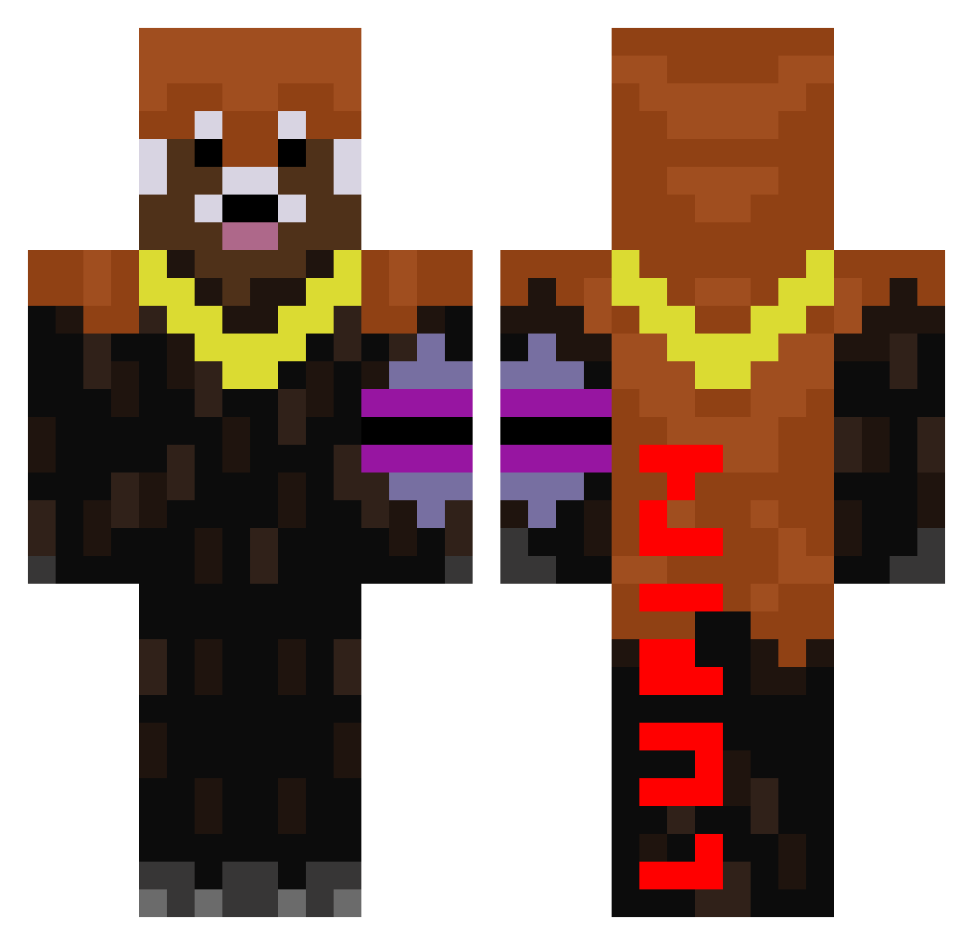 Toyu1972 Minecraft skin, front and back view