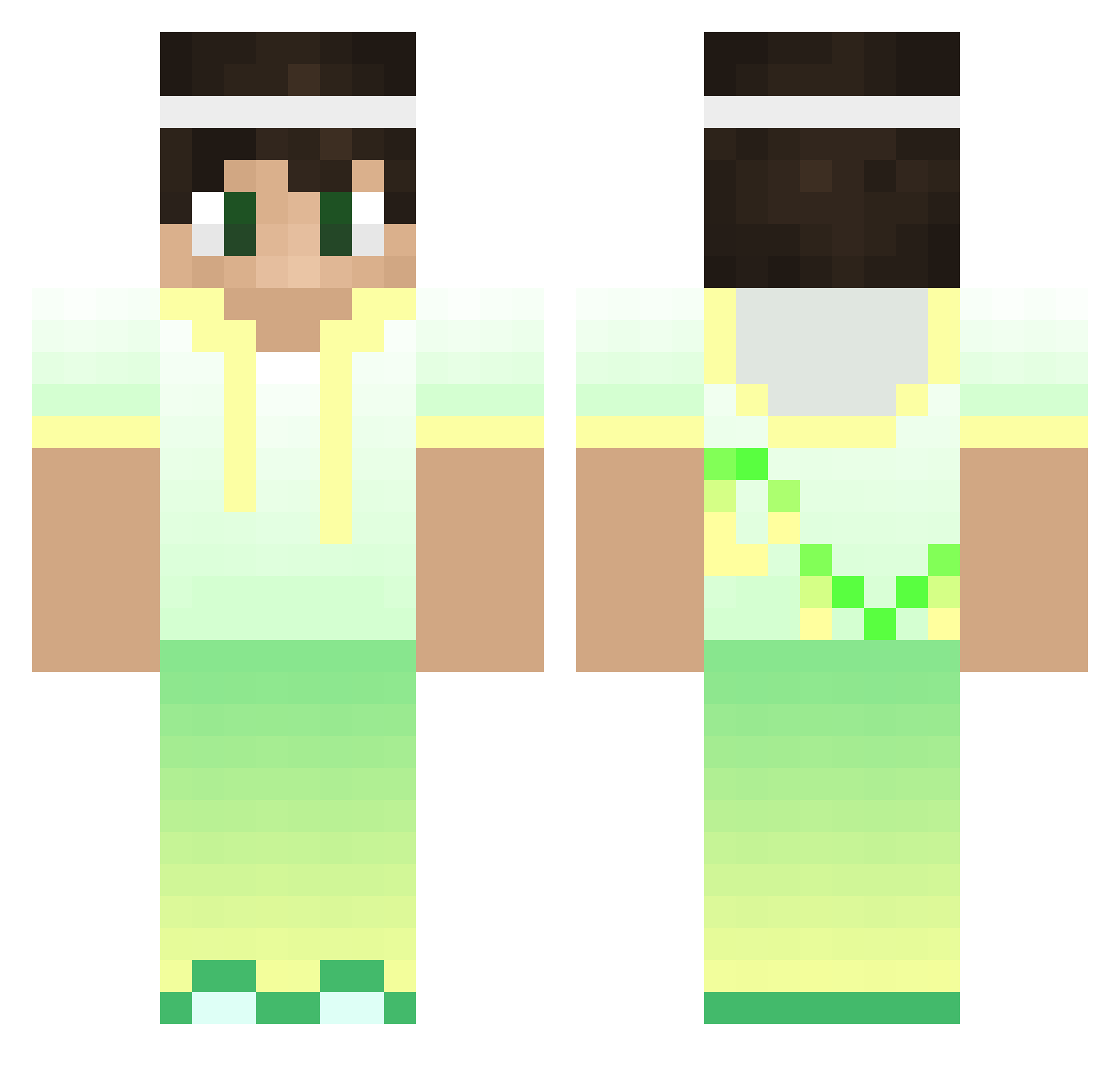 uwuMinicake Minecraft skin, front and back view